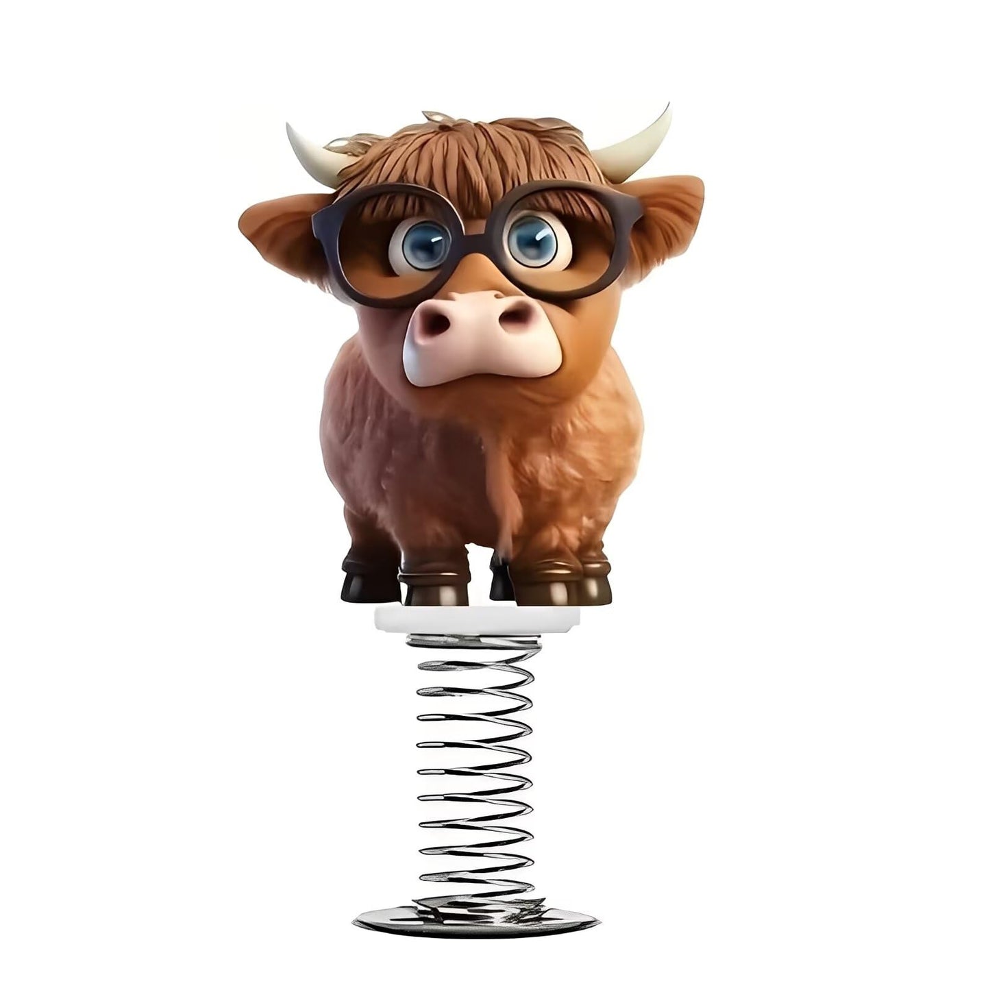 Acrylic Car Accessories and Home Decoration Creative Shaking Spring Highland Cow Design, Suitable for Car, Home Furnishings, Desk and Bicycle, Ideal Christmas Gift for Friends & Family
