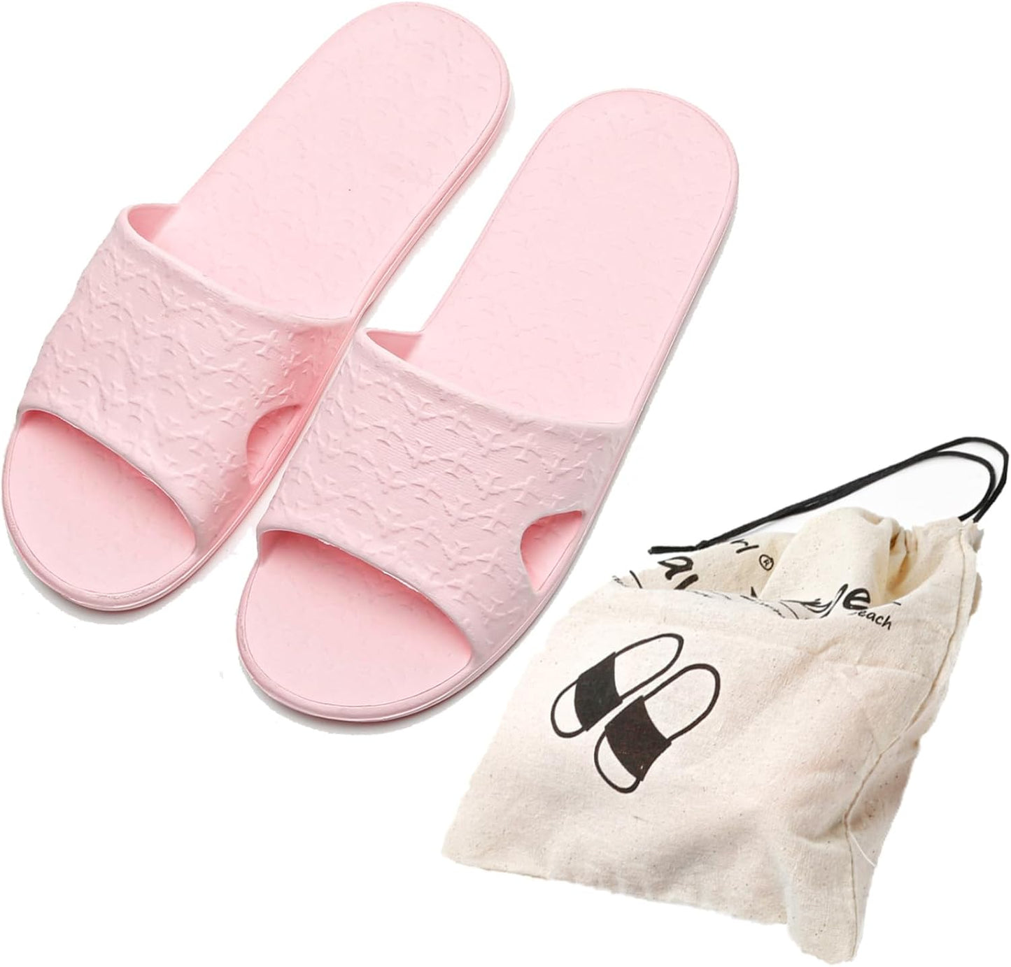 Travel Slippers for Women & Men - Portable Foldable Non-Slip Quick Dry Shoes | Cotton Storage Bag Included