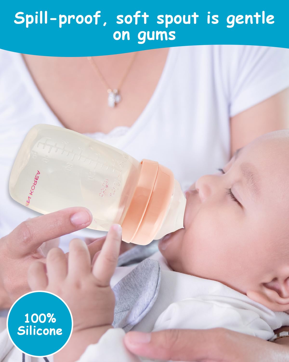 Silicone Nipple (S) for Spectra Baby Bottles, Slow Flow, 0m+, 4 Count