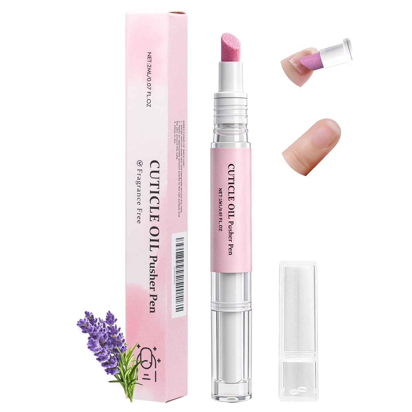 Ceramic Cuticle Oil Pusher Pen - 4-in-1 Nail Care Remover with Micro-Dosing Oil | Moisturize & Brighten Dry Nails (1PC)