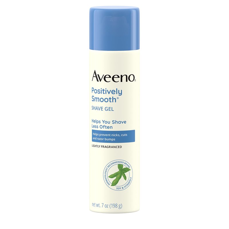 Aveeno Positively Smooth Moisturizing Shave Gel with Soy, Aloe, and Vitamin E to help Prevent Nicks, Cuts and Razor Bumps, Lightly Fragranced, 7 oz