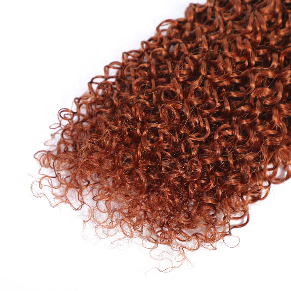 Copper Brown Bundles Human Hair Color 33 Kinky Curly Bundles 18 20 22 Inch Huxowax Brazilian Virgin Soft and Silky Remy Hair Extensions Auburn Brown Kinky Curly Bundle 300g