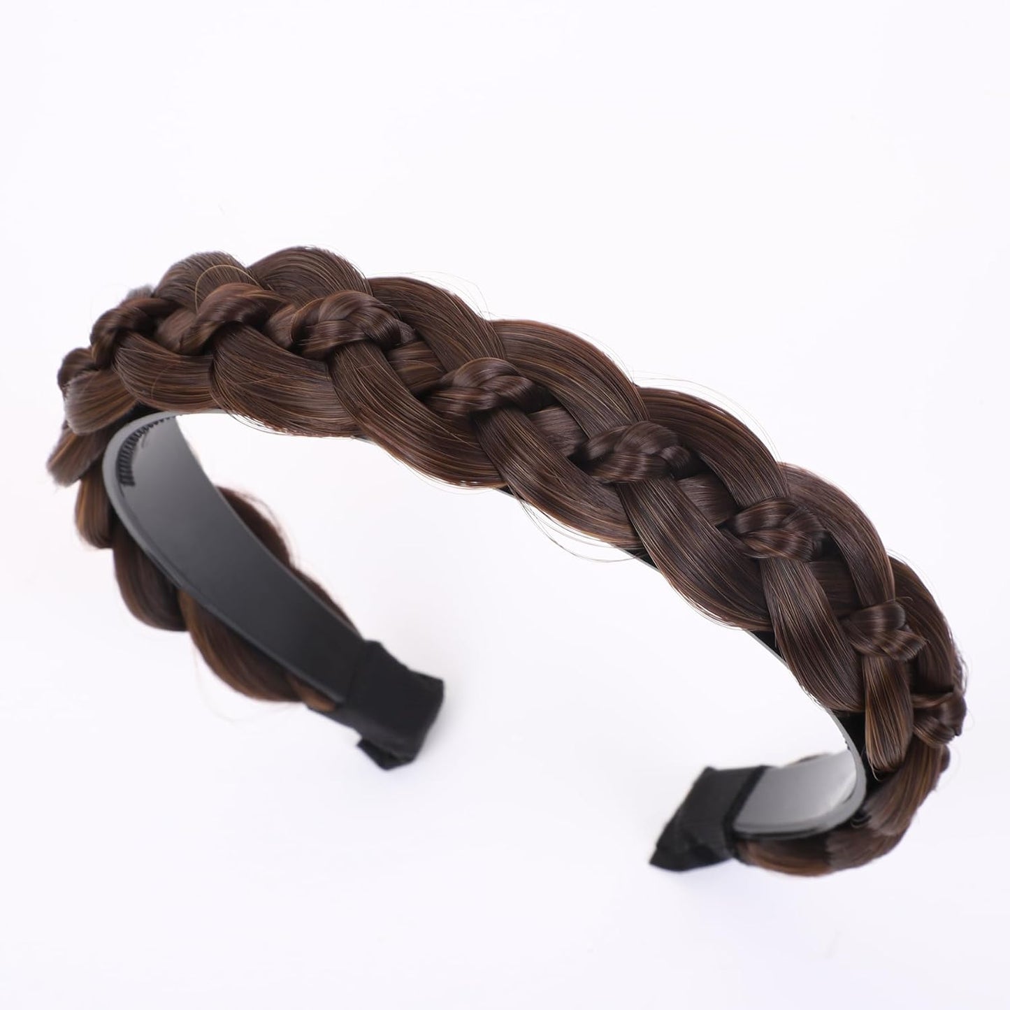 Braided Headband - Fishtail Synthetic Hairpiece for Women | Chocolate Dark Color