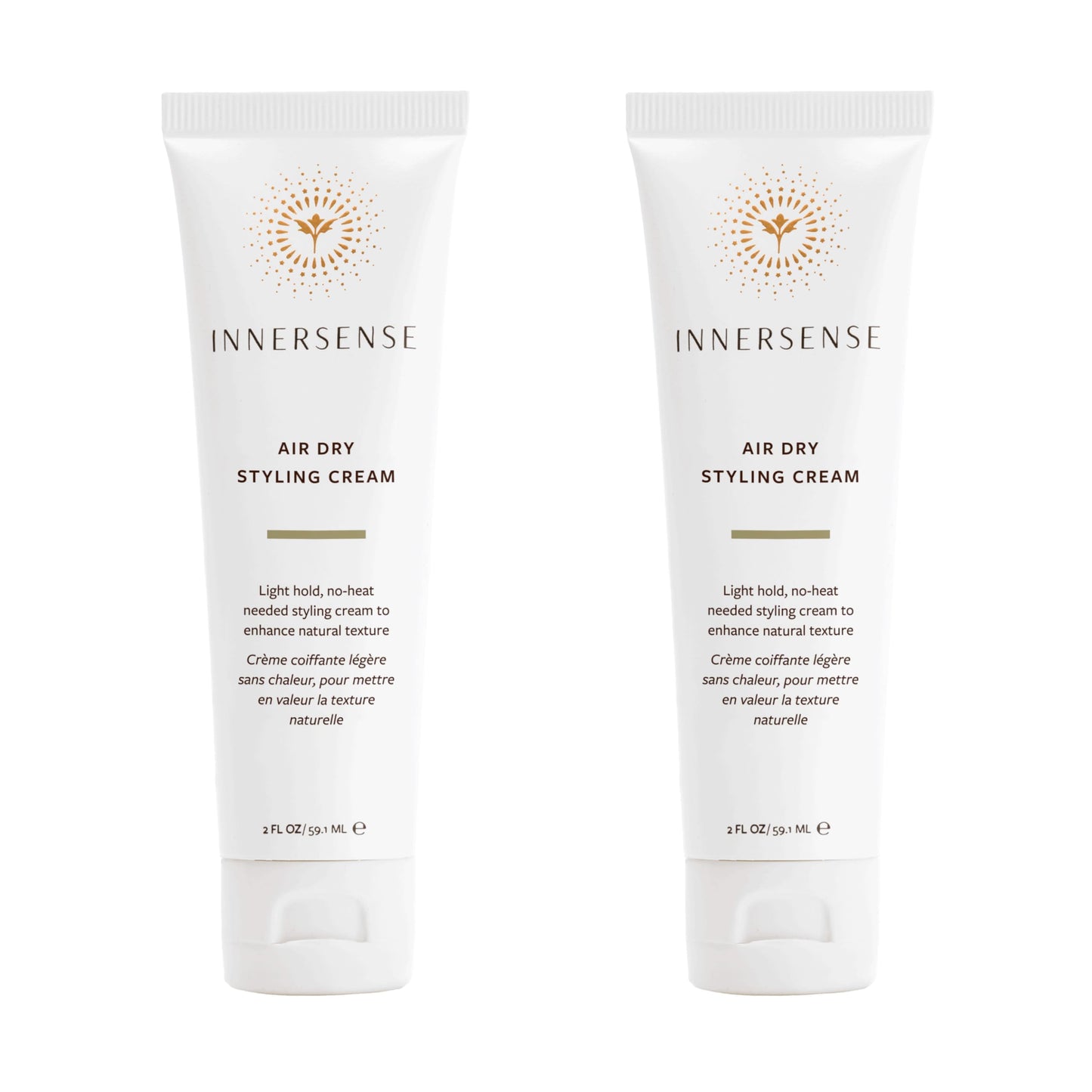 INNERSENSE Organic Beauty - Air Dry Styling Cream | Light-Hold, Reduce Frizz, Weightless Finish | Non-Toxic, Cruelty-Free, Clean Haircare (2 Pack; 2 oz | 51 ml)