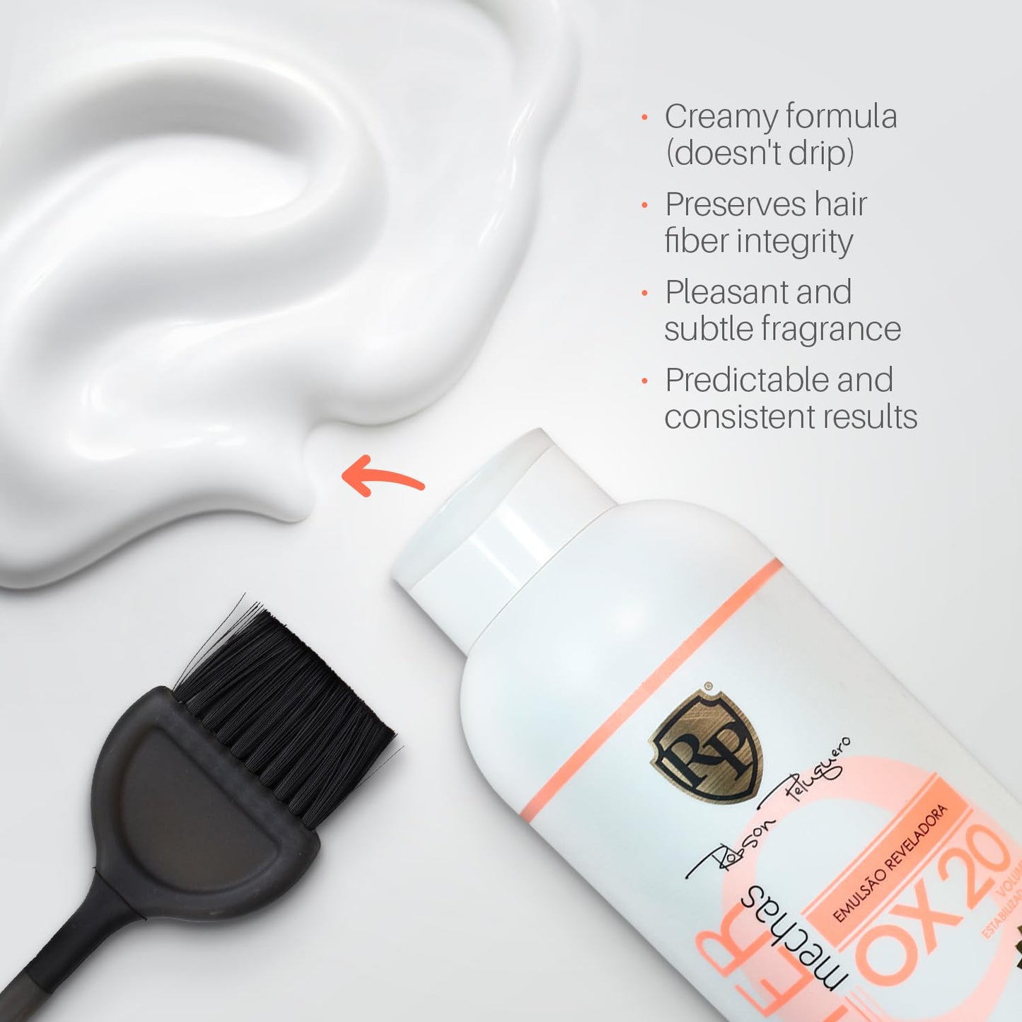 Robson Peluquero Master Mechas OX Hair Bleach 20 Volume, Hair Developer - 900mL | Professional High-Lift Cream Peroxide for Bleach Hair, Highlights, Balayage | Controlled Lightening & Protection