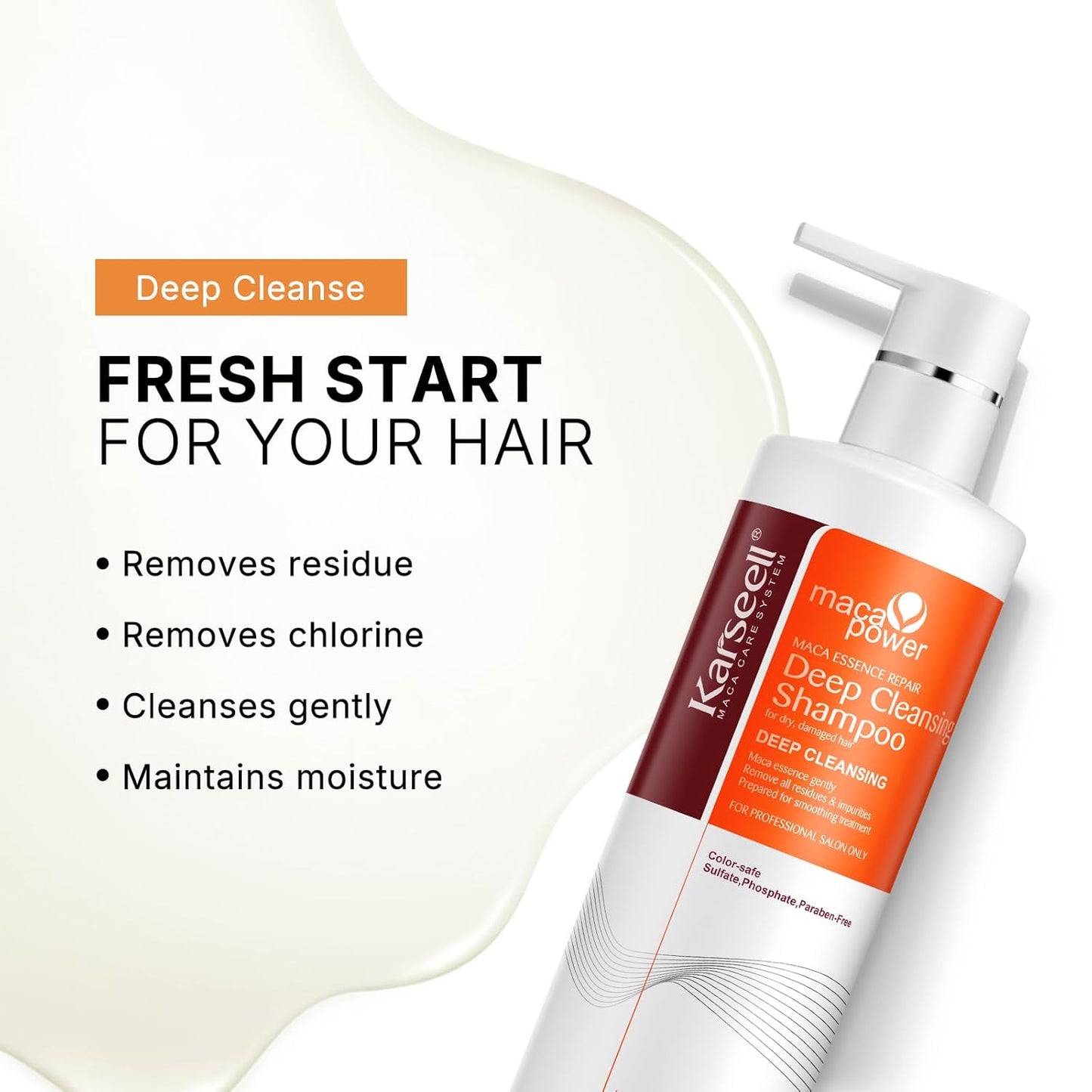 Deep Clean Clarifying Shampoo - Removes Buildup & Strengthens Hair Cuticle | 500ml for All Hair Types