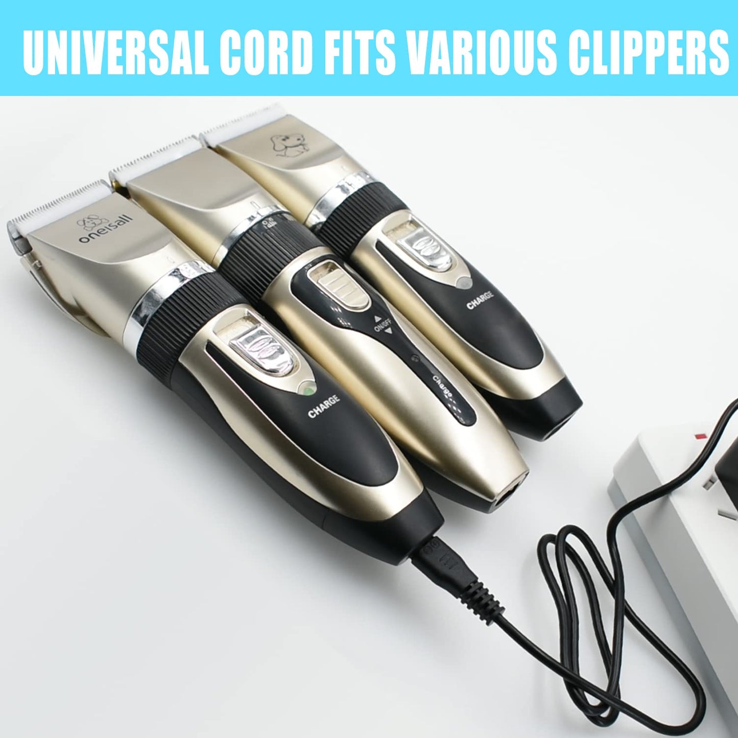 BOEEA Universal Hair Clipper Charger Cord, Replacement Charger Cable Compatible with Various Dog Clippers,Fit oneisall Dog Clippers,Fit SUPRENT Hair Clippers etc, 5V Power Adapter Charging Line