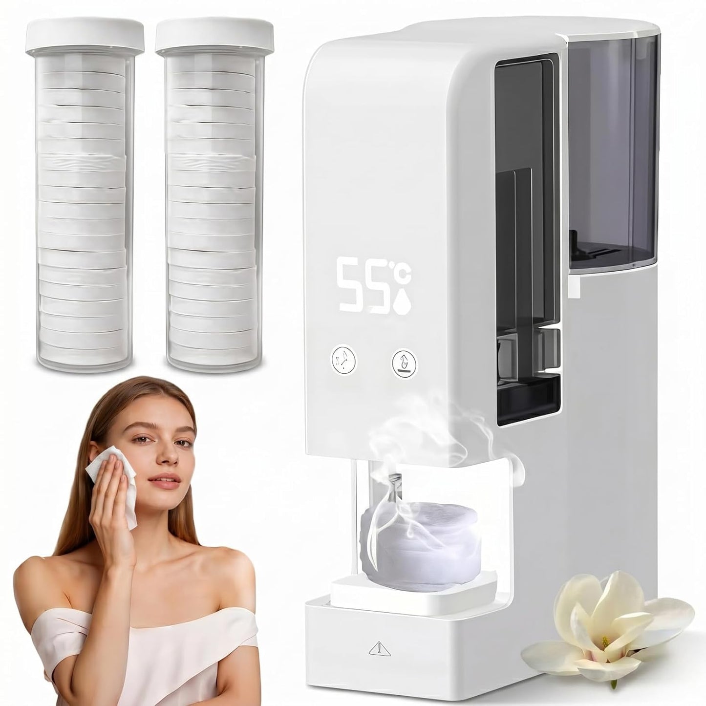 Hot Towel Dispenser - Automatic Face Towel Warmer with 40 Towels | 131°F Constant Temperature, Portable Bathroom Heater