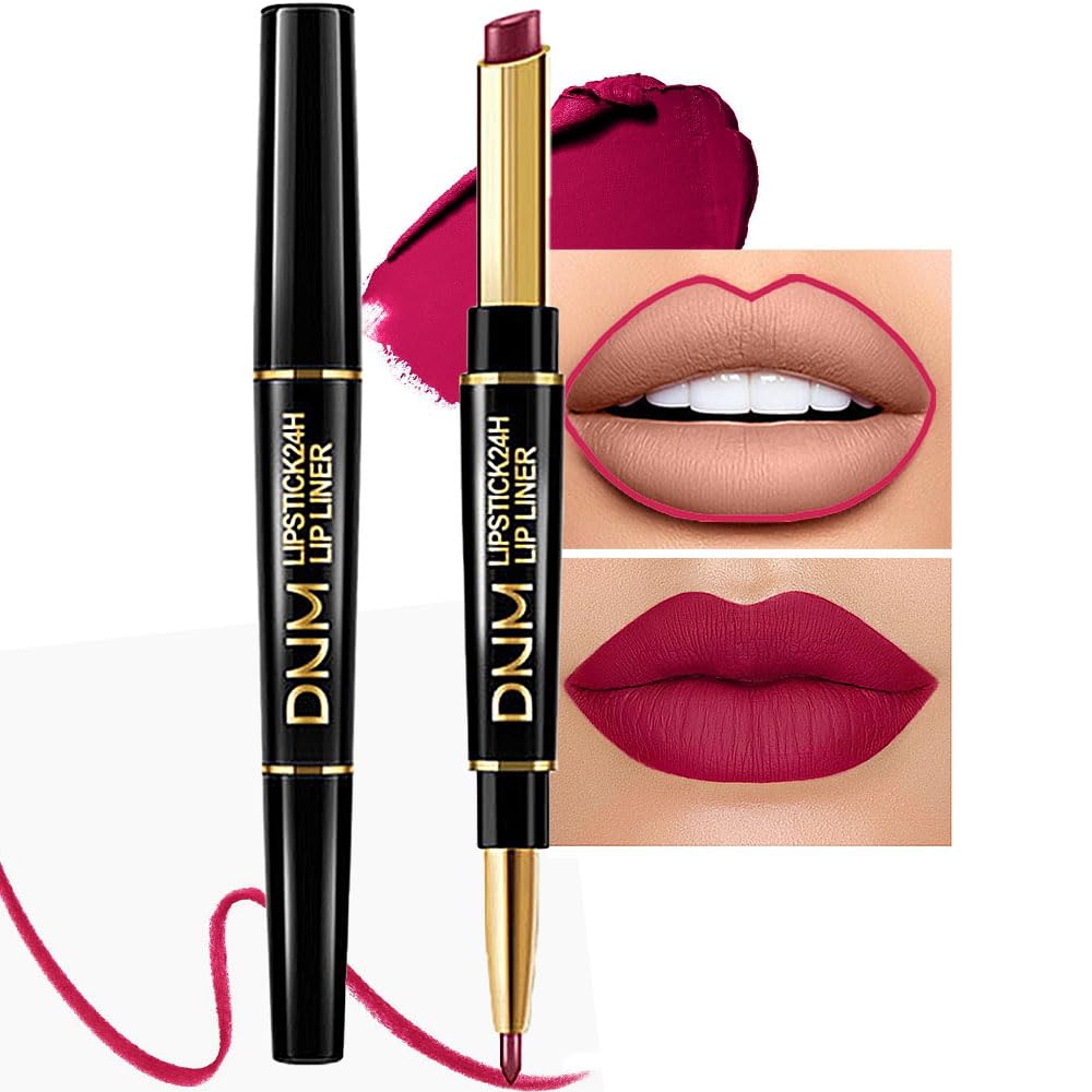 Chestnut Nude Brown Matte Lip Liner & Lipstick Set - Long Lasting, Waterproof, Smudge Proof | Antique Rose