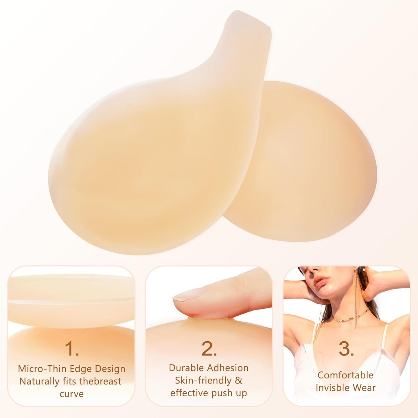 Adhesive Bra - Silicone Sticky Breast Lift for Women | Backless & Strapless Design