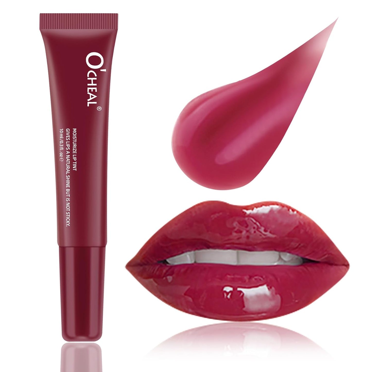 O'CHEAL Lip Gloss - Hydrating Tinted Lip Balm for Women | Lightweight, Plumping, Non-Sticky, Long-Lasting (Light Brown)