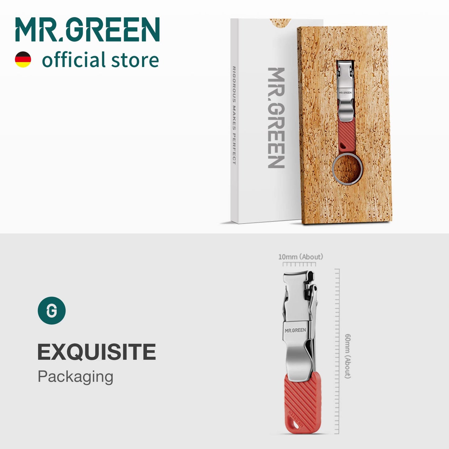 MR.GREEN Compact Nail Clippers Foldable Nail Cutters Manicure Tools Portable Fingernail Clipper with Key Chain Nail Scissors