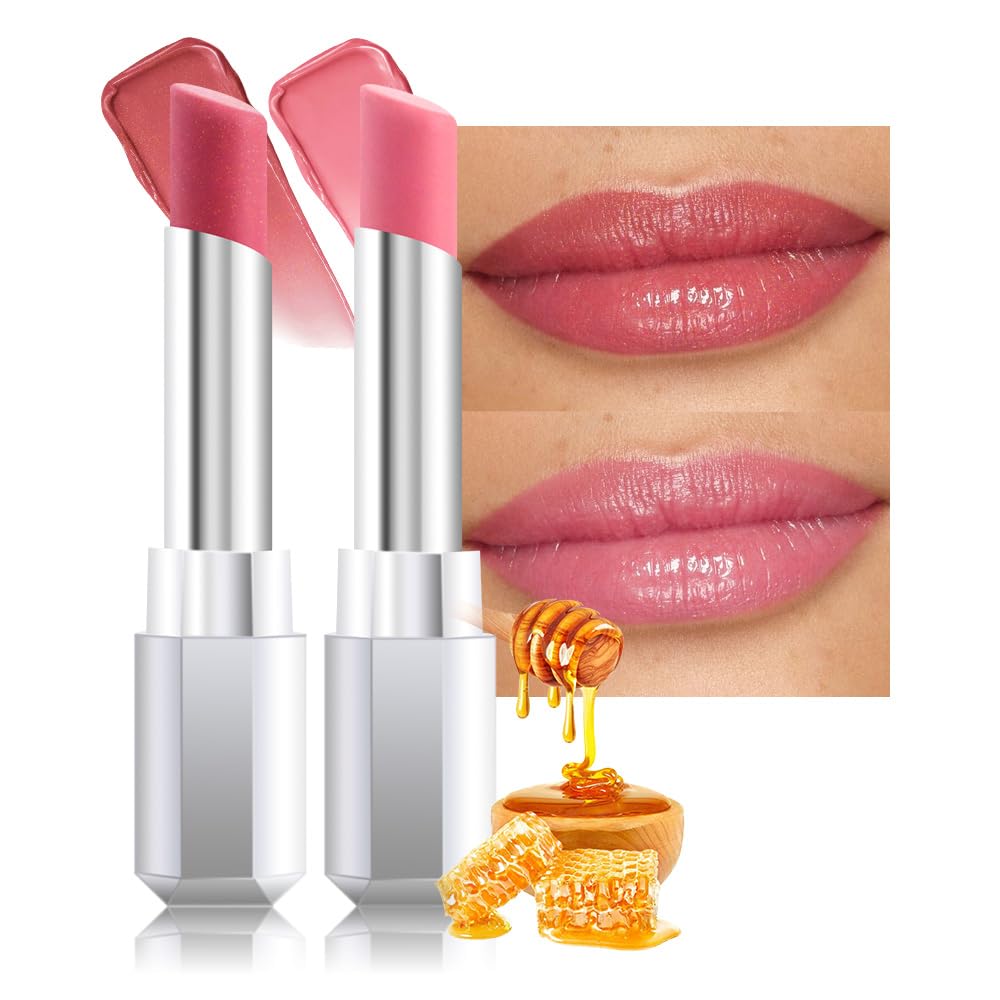 Rose Honey Lipstick - Moisturizing Tinted Lip Balm for Older Women | Hydrating & Nourishing Shine, 05 Rose