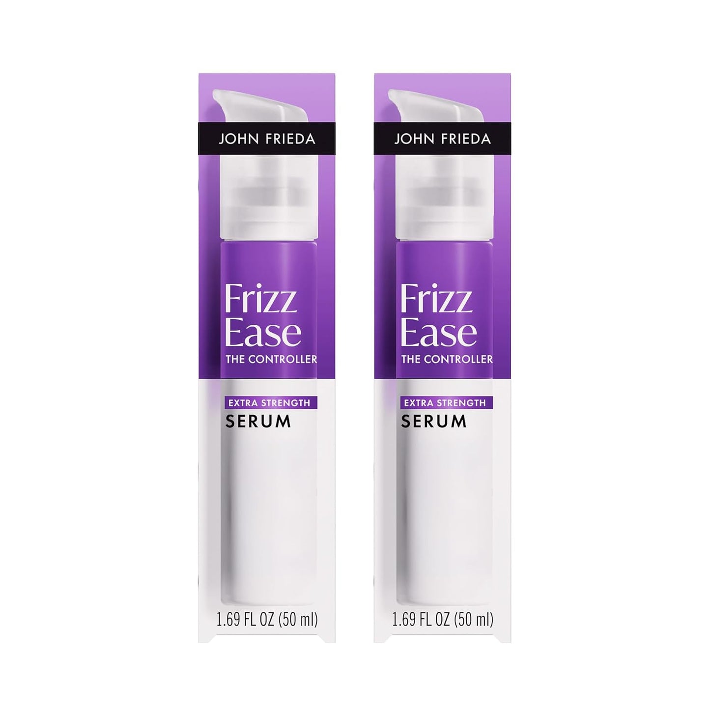 John Frieda Frizz Ease Extra Strength Hair Serum - Anti-Frizz Smoothing with Argan & Coconut Oil | 1.69 fl oz, Pack of 2