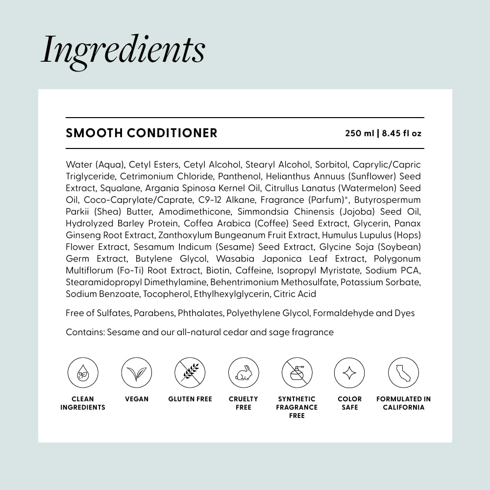 Arey Smooth Conditioner - Anti-Aging Formula for Fine to Medium Hair | Retains Moisture & Promotes Smoothness | 8.45 Fl Oz