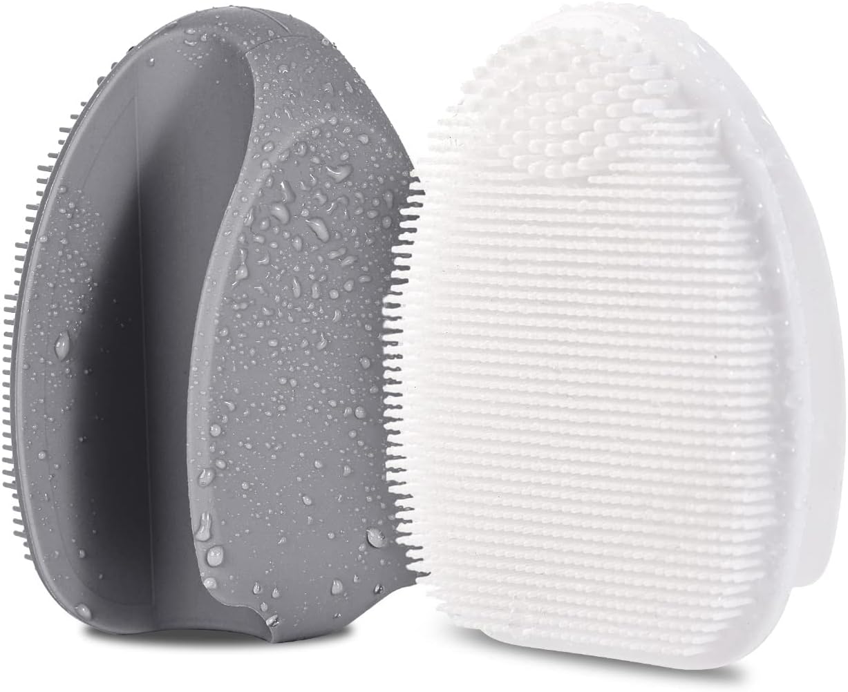 Silicone Face Scrubber - 2 Pack Exfoliating Facial Cleansing Brushes for Blackhead Removal & Pore Cleansing | Gentle Massaging Tool