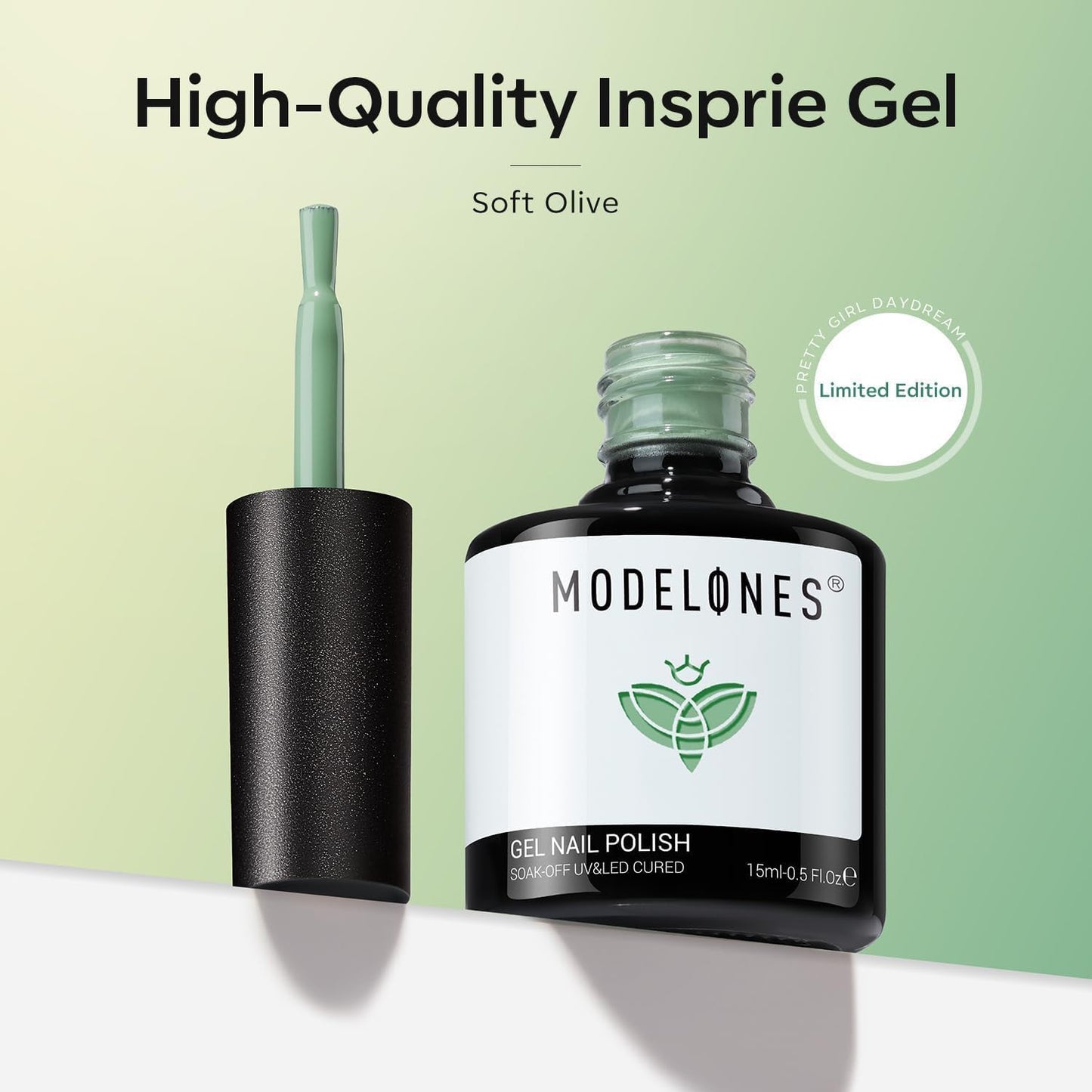 Sage Green Gel Nail Polish - Soak Off LED Nail Art Gel for DIY Manicure | 15 ML