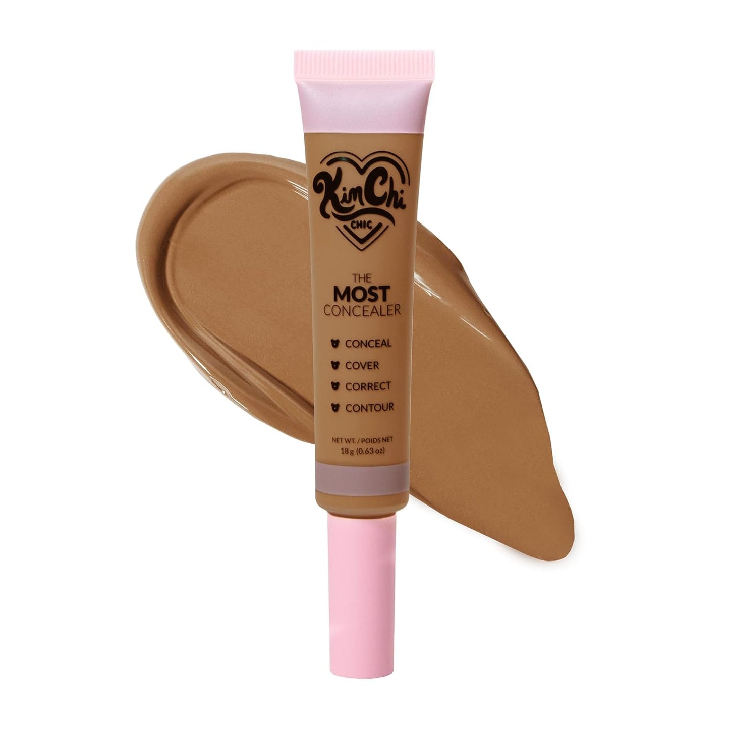 KimChiChic Concealer - Full Coverage Water Resistant Multi-Use Formula | Matte Satin Finish | 0.63 oz, 01-Ivory