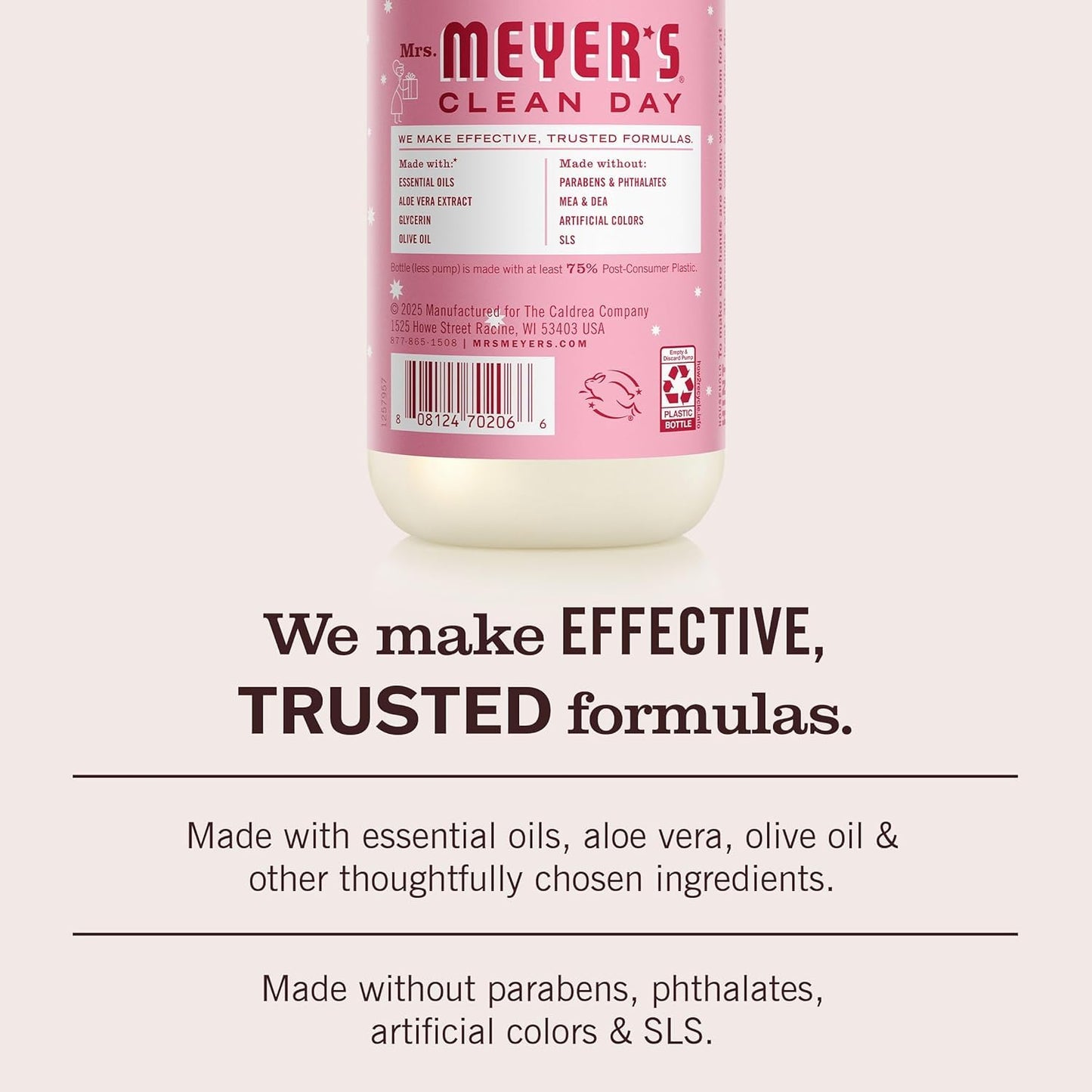 Mrs. MEYER'S CLEAN DAY Peppermint Liquid Hand Soap Peppermint, 12.5 Fl Oz (Pack of 4)