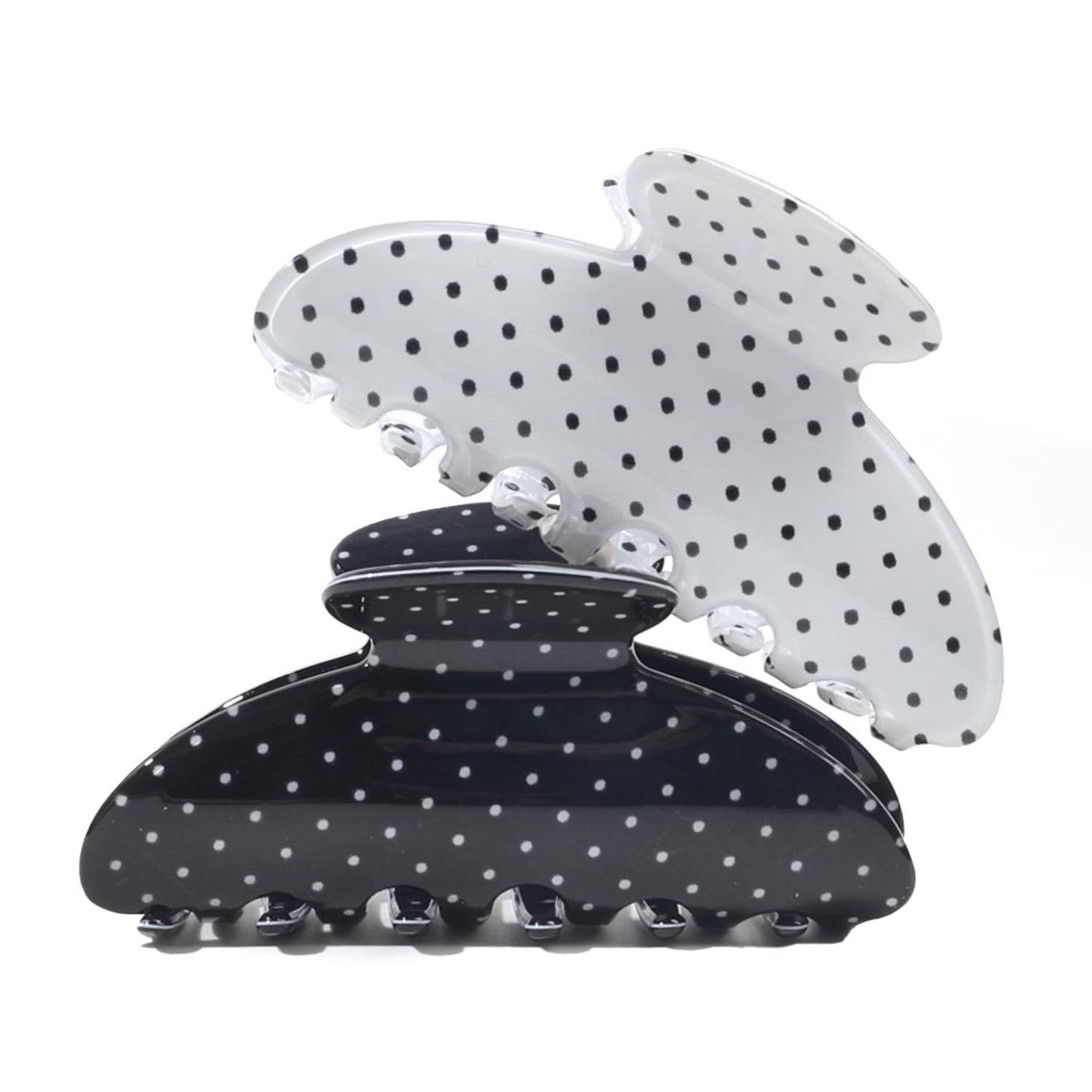 Cloud White Hair Claw Clip - Strong Hold for Thick or Thin Hair | 4.1 Inch Premium PC Material + 2 Black Satin Scrunchies