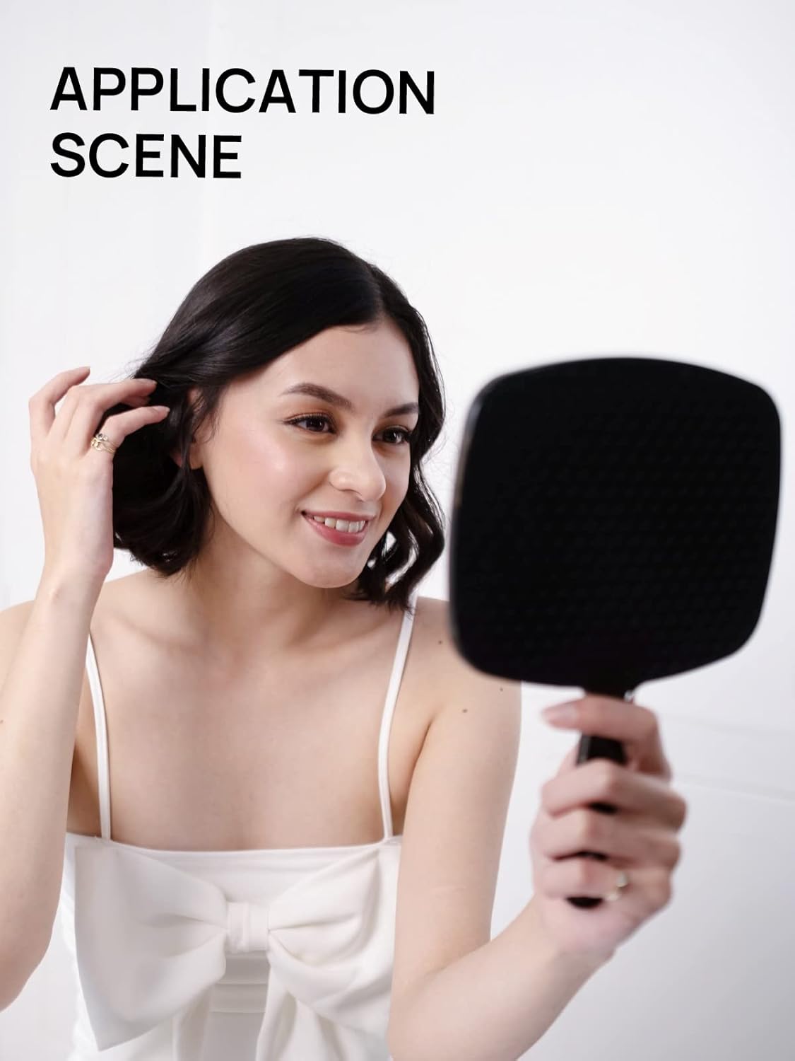 Handheld Mirror - OMIRO Black Makeup Mirror with Handle | 6.3" W x 9.6" L