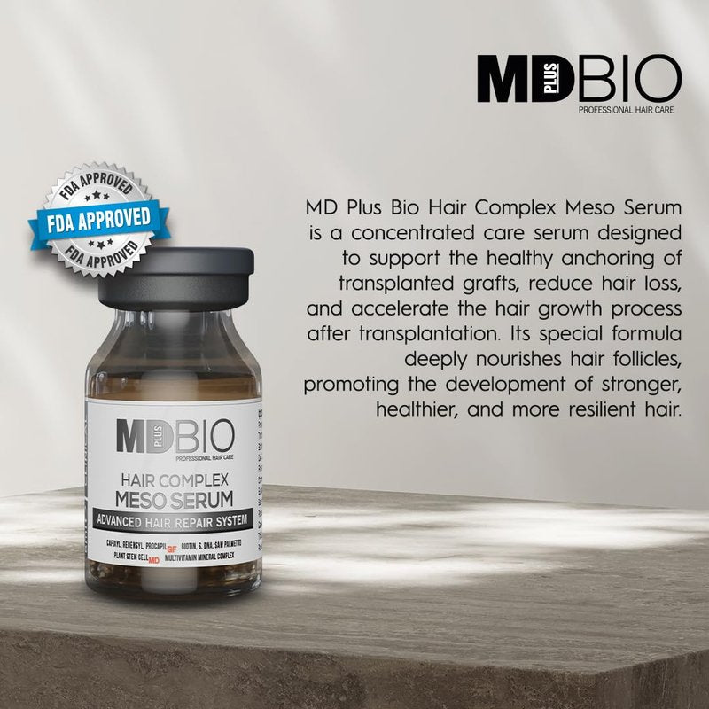 MD PLUS BIO Hair Care Meso Serum Kit 10 x 6 ml – Scalp Care Serum for Thinning Hair Appearance, Supports Stronger, Fuller-Looking Hair for Men & Women
