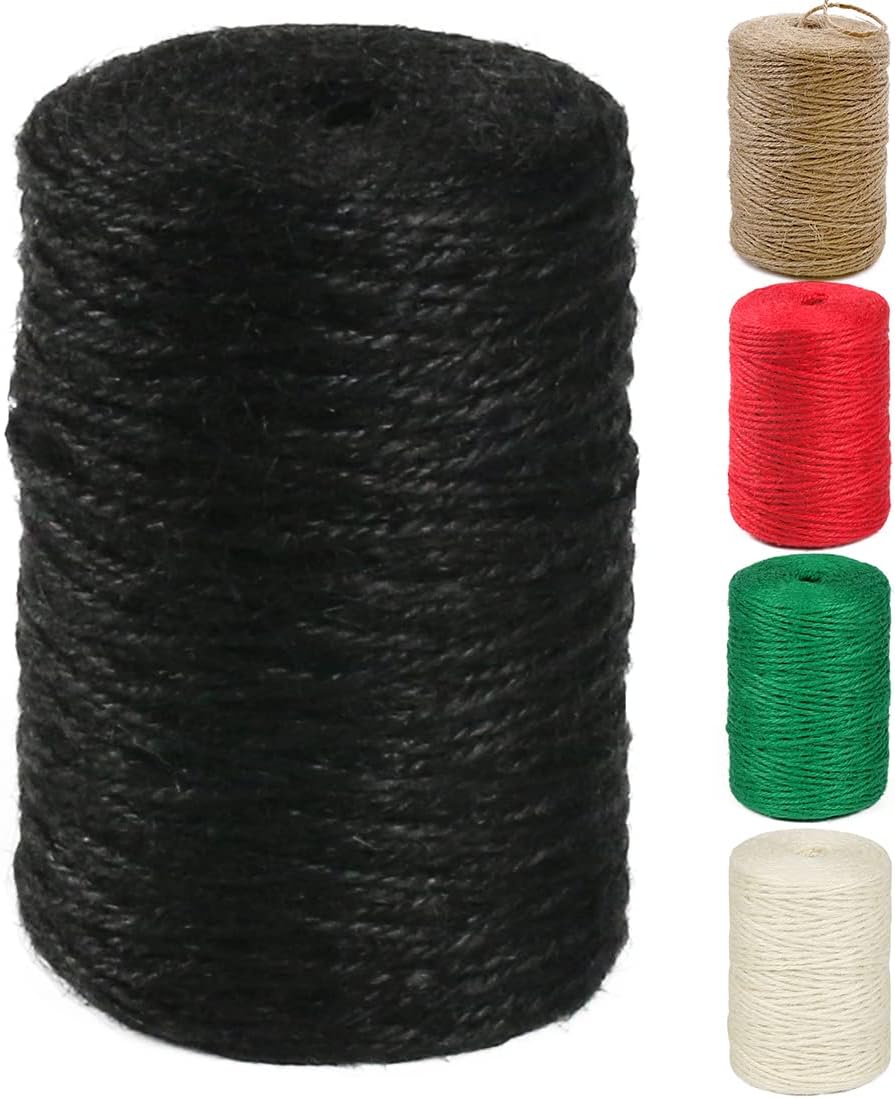 Natural Jute Twine - 600 Feet Craft String for Gift Wrapping, Gardening & Macrame | Brown 2mm