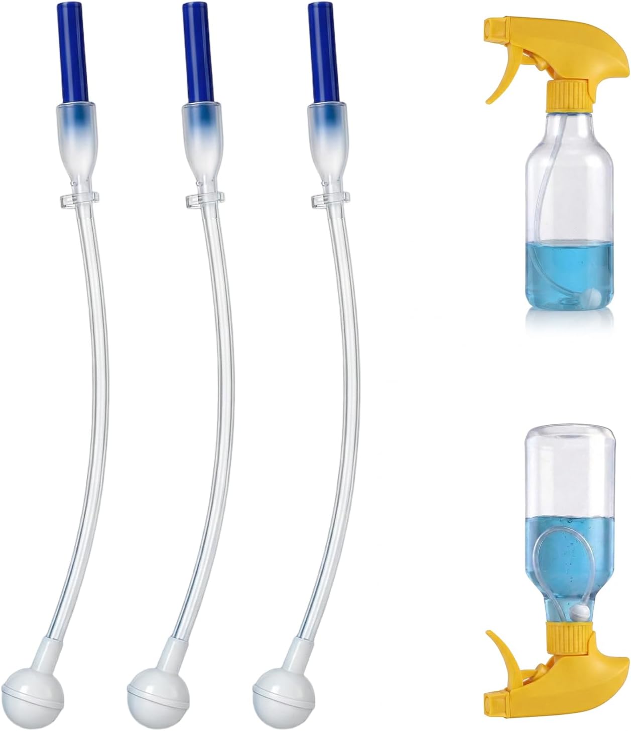 Universal Fit 360° Spray Bottle Adapter - 3 Pack Weighted Tube Replacement for Trigger & Pump Sprayers