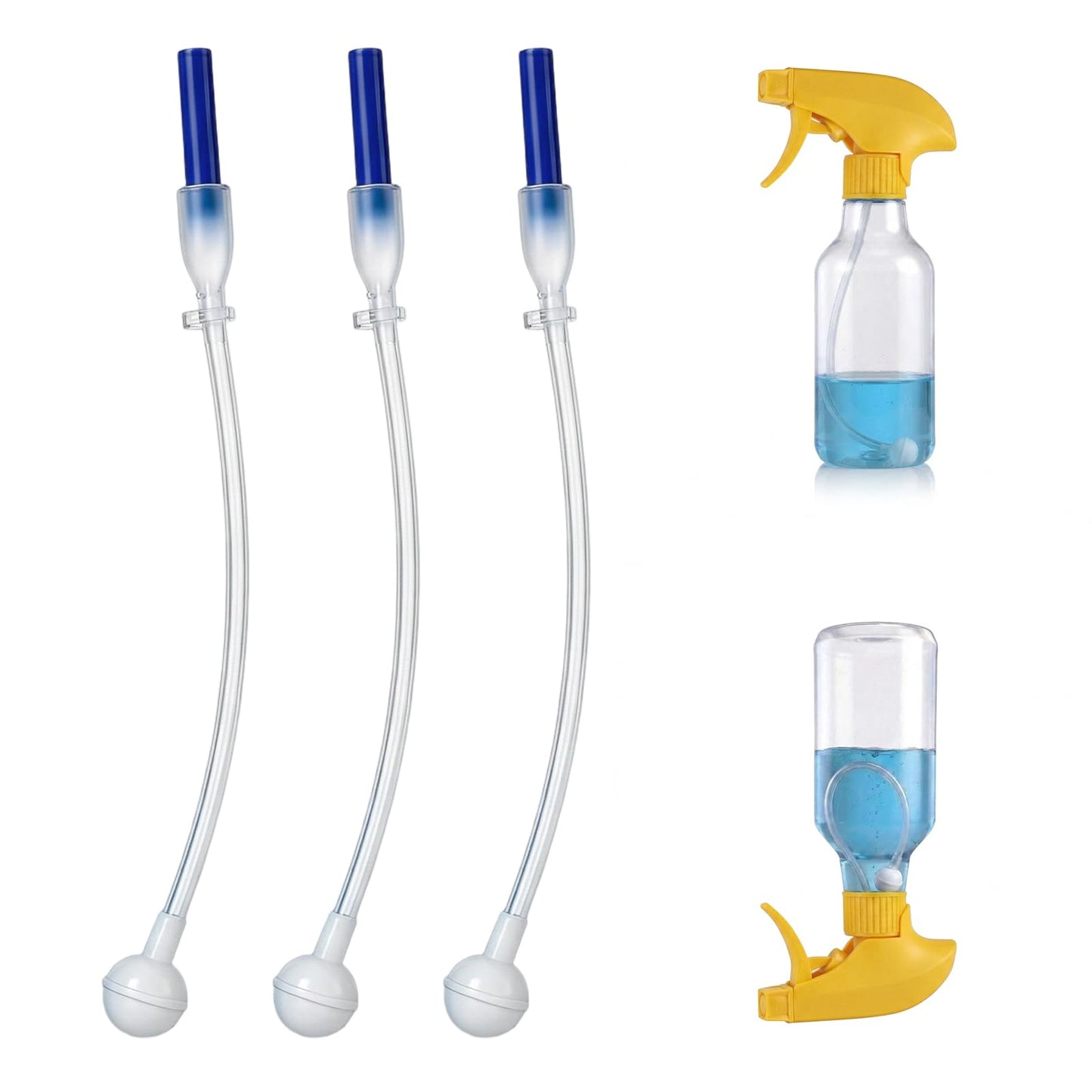 3 Pack Universal Fit 360°Spray Bottle Adapter,Weighted Tube Replacement for Trigger ＆ Pump Sprayer,Universal Connector