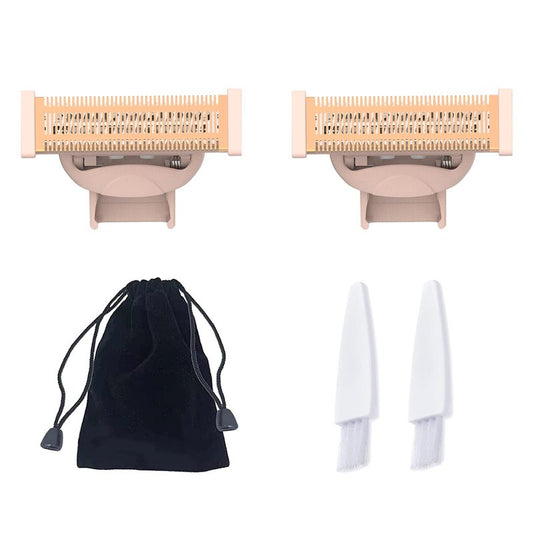 2PCS LinMei Nu Shaver Replacement Heads Compatible for Finishtouch Flawless Women Nu Razor with Bag, 2 Cleaning Brush