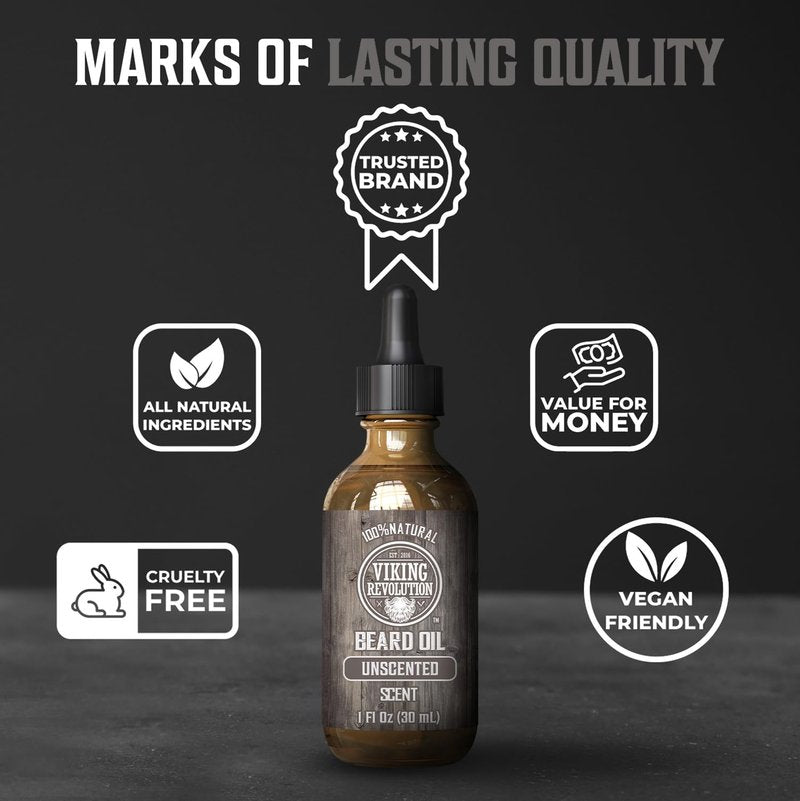 Viking Revolution Ultimate Conditioner for Men's Beard Grooming - Softens, Smoothes and Soothes Beard Itch- Contains Wash, Conditioner, Beard Oil, Balm and Comb- Classic Set