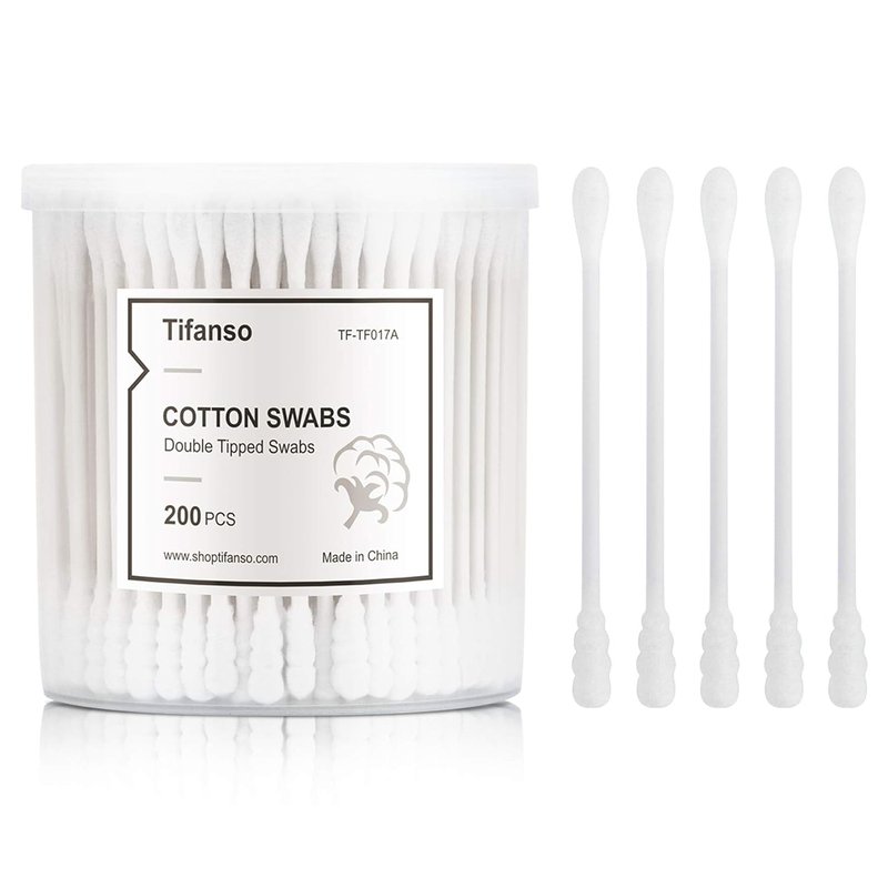 Cotton Swabs - 200 Count Double Tipped Ear Buds | Natural, Hypoallergenic & Cruelty-Free (White)