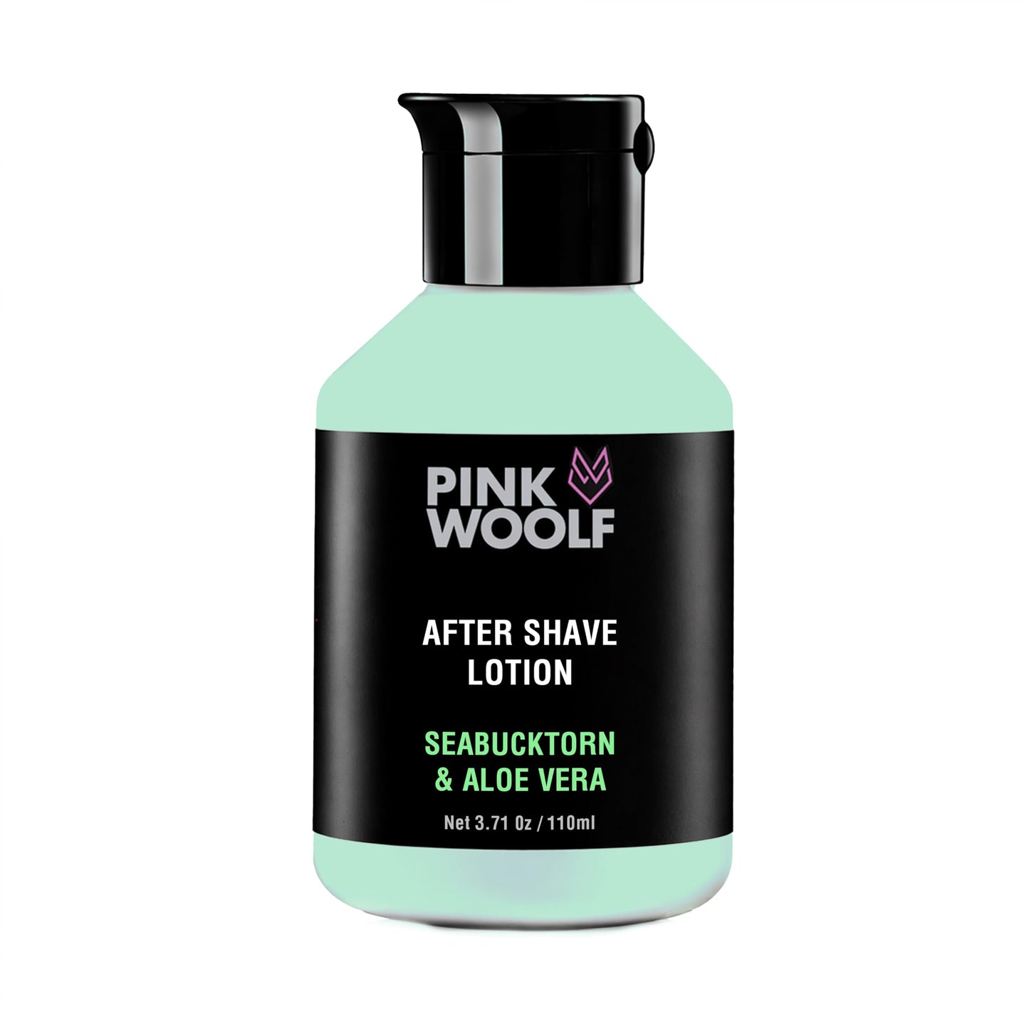 Pink Woolf After Shave Lotion for Men, Alcohol Free Aftershave Balm for Sensitive Skin, Razor Burn & Razor Bump Relief, Fast Absorbing Post Shave Moisturizer, Sea Buckthorn & Aloe, 3.7 oz