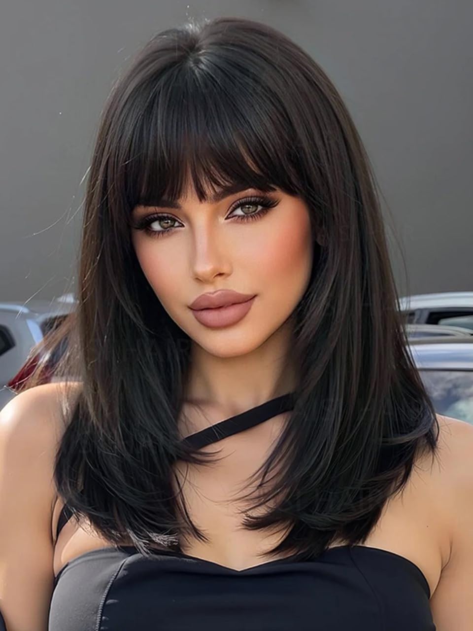 Ash Beige Blonde Wig with Highlights - Beginner Friendly Middle Length Straight Wig for Women | Natural Layered Bangs