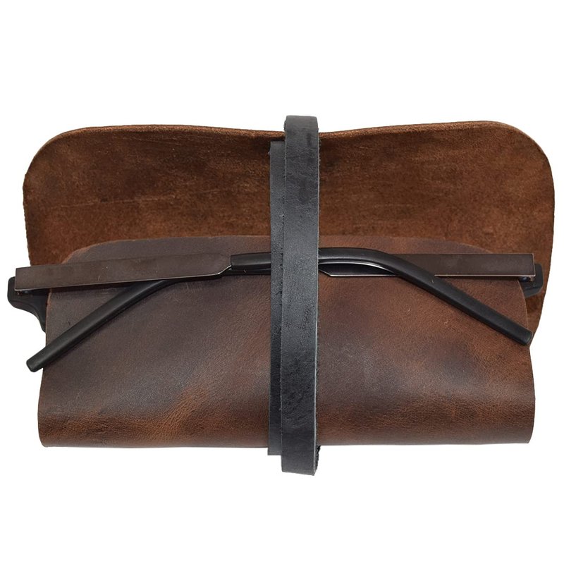 Hide & Drink, Rustic Leather Sunglass Wrap, Slim Travel, Soft Eye Glasses Storage, Handmade Includes 101 Year Warranty