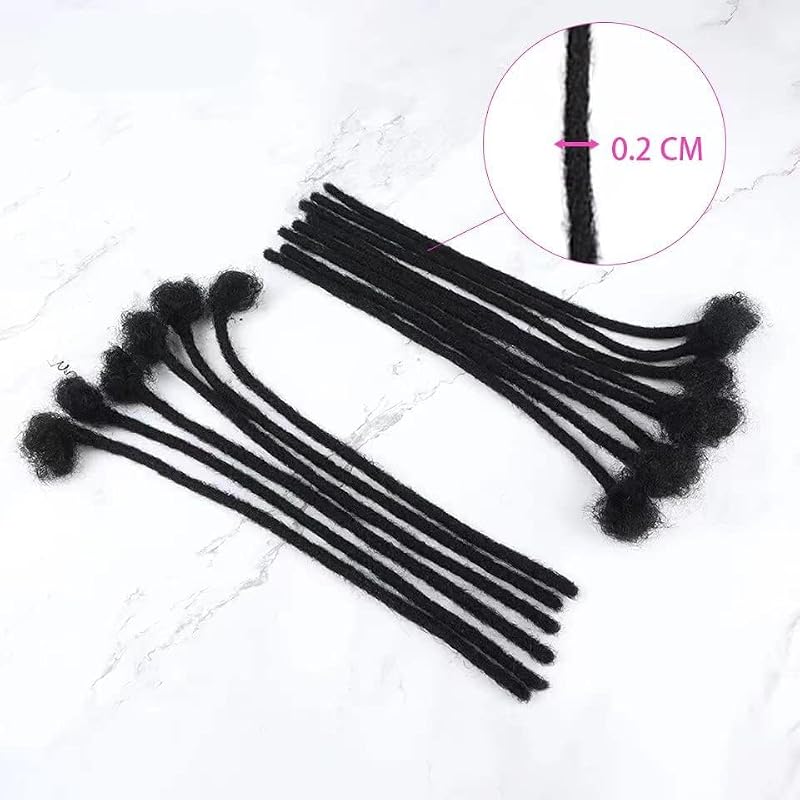 PHYSKA 100% Human Hair Dreadlock Extensions - 6-Inch Handmade Loc Bundles