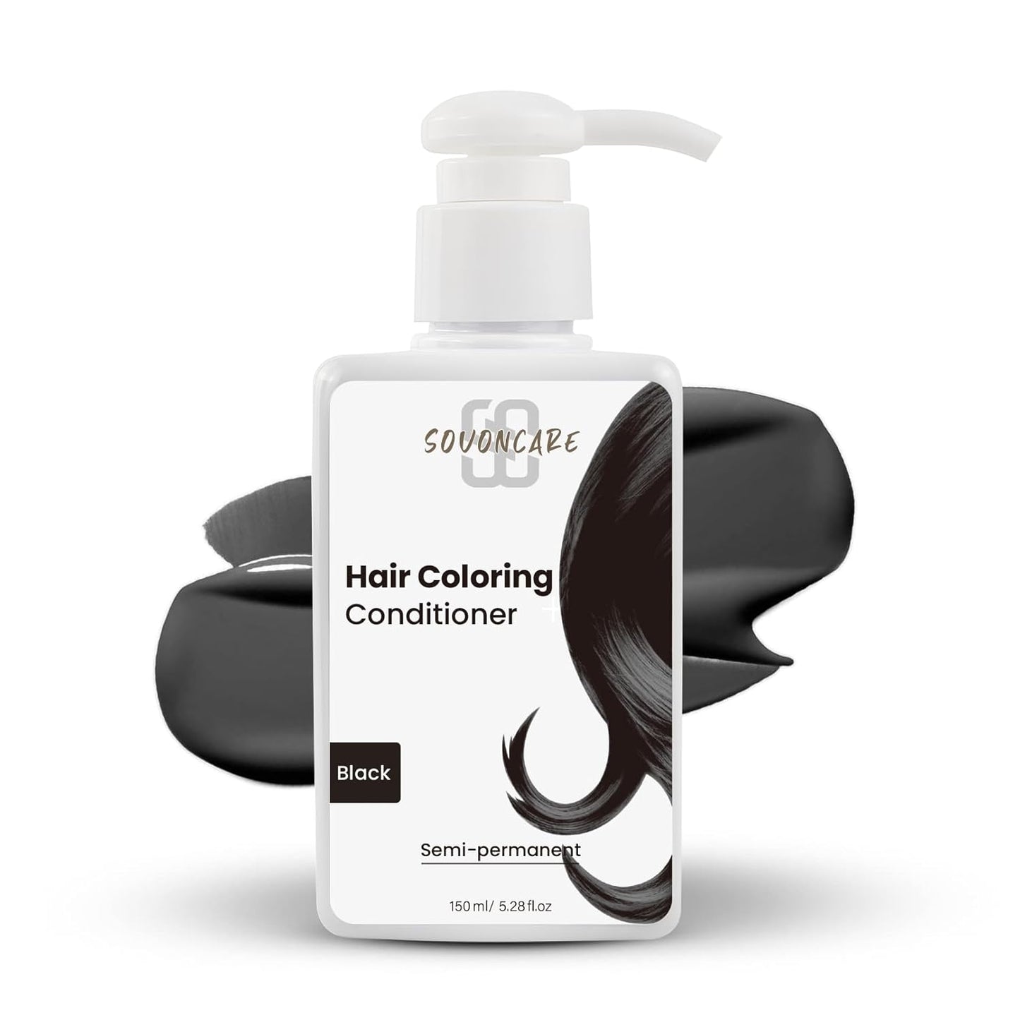 SOVONCARE Black Hair Color Depositing Conditioner Mask - 5.28 Oz | Cruelty-Free Formula for Vibrant Color