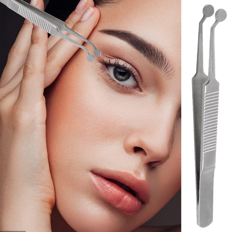 ZGORENDZ Premium Stainless Steel Arita Tauber Meibomian Gland Expressor Forceps Eyelid Massage Tweezers-Round Tip..