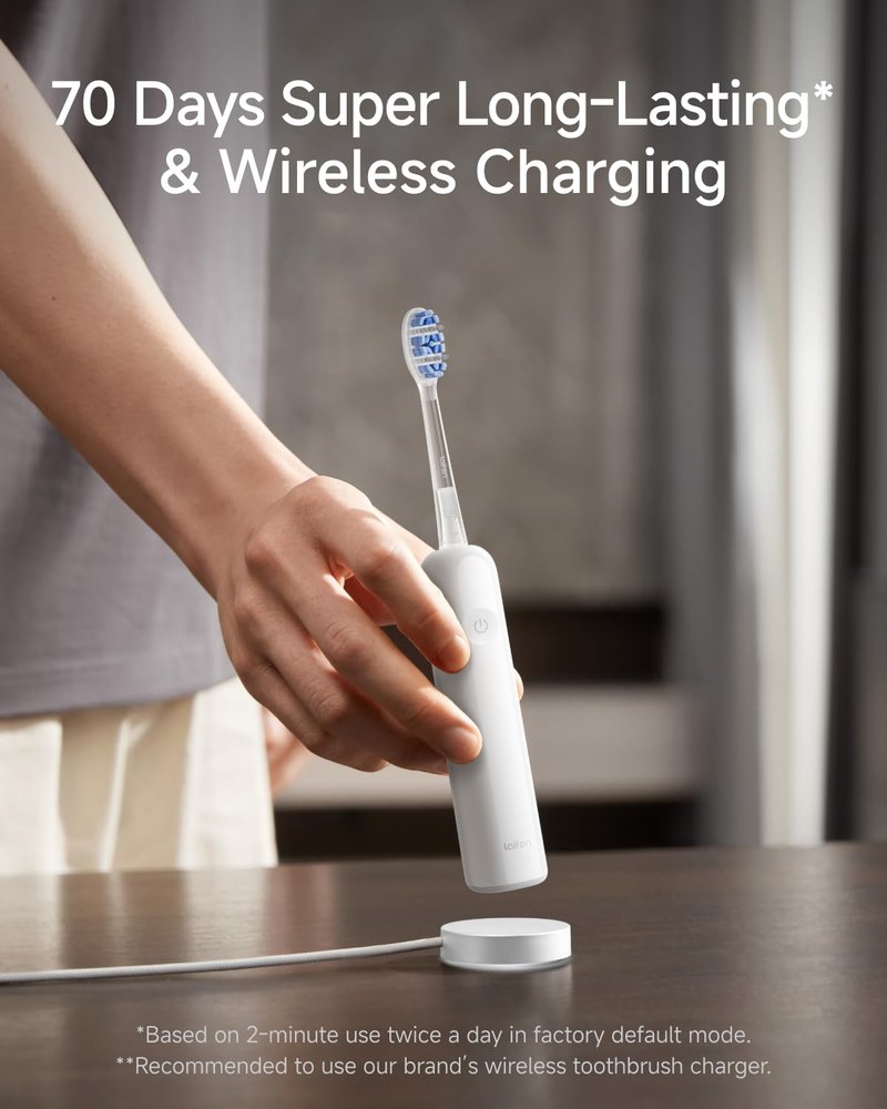 Laifen Wave Pro Sonic Electric Toothbrush for Adults – 2026 Model, 60° Oscillations for Ultra-Clean, Smart App, 70-Day Battery, 2 Brush Heads, IPX8 Waterproof (White ABS)