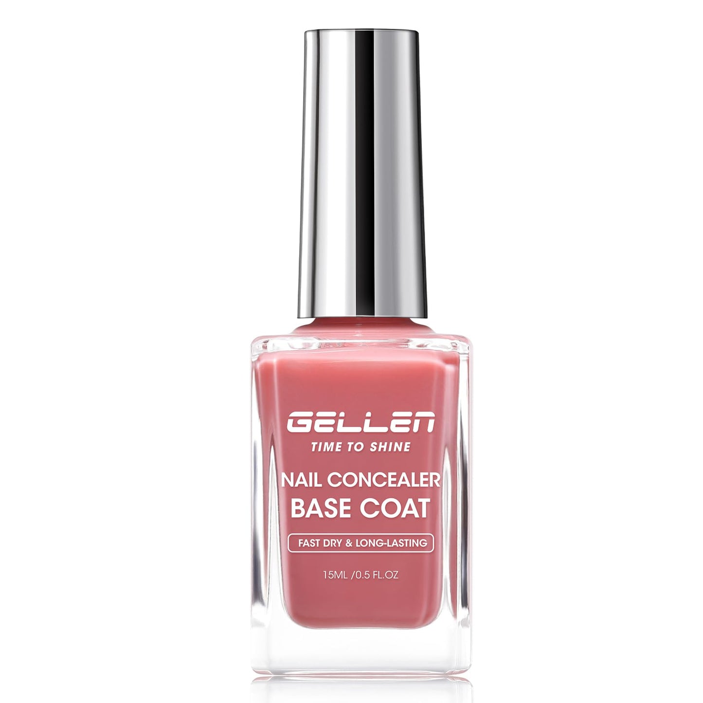 GELLEN Illuminating Nail Concealer Base Coat Nail Polish, Dusty Rose Calcium-Formula Regular Nail Polish Strengthens Nails, Quick Air Dry, Long Lasting, HEMA Free, TPO Free, Non-toxic