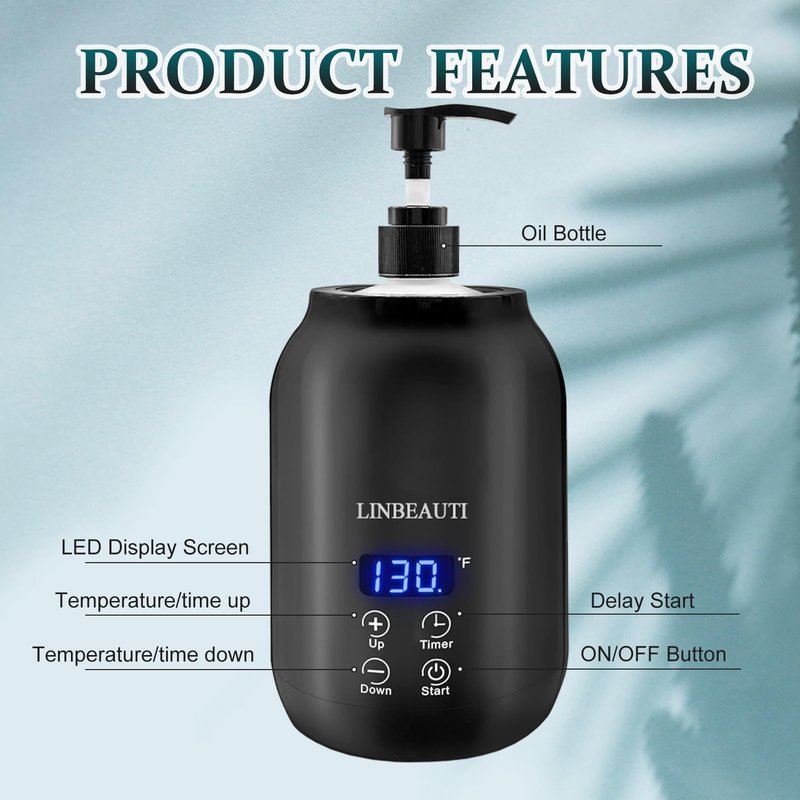 Massage Oil Warmer with Two Oil Bottle Dispenser, Lotion Bottle Warmer Dispenser Heater, Smart Touch Key Electric Warm Lotion Dispenser, Lube Gel Cream Warmer for Home Pro Salon Spa Massage