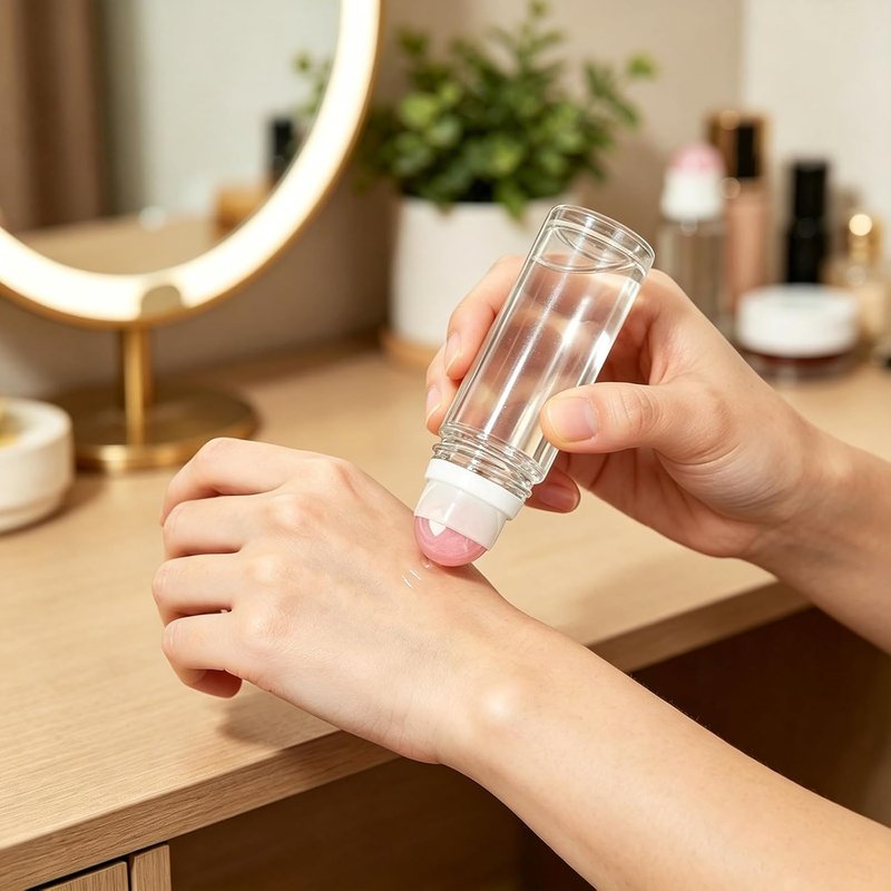 Rose Quartz Roller Bottles - 2 Pack Leakproof Glass Essential Oil Containers | 50ml & 30ml Sizes for Perfume & DIY