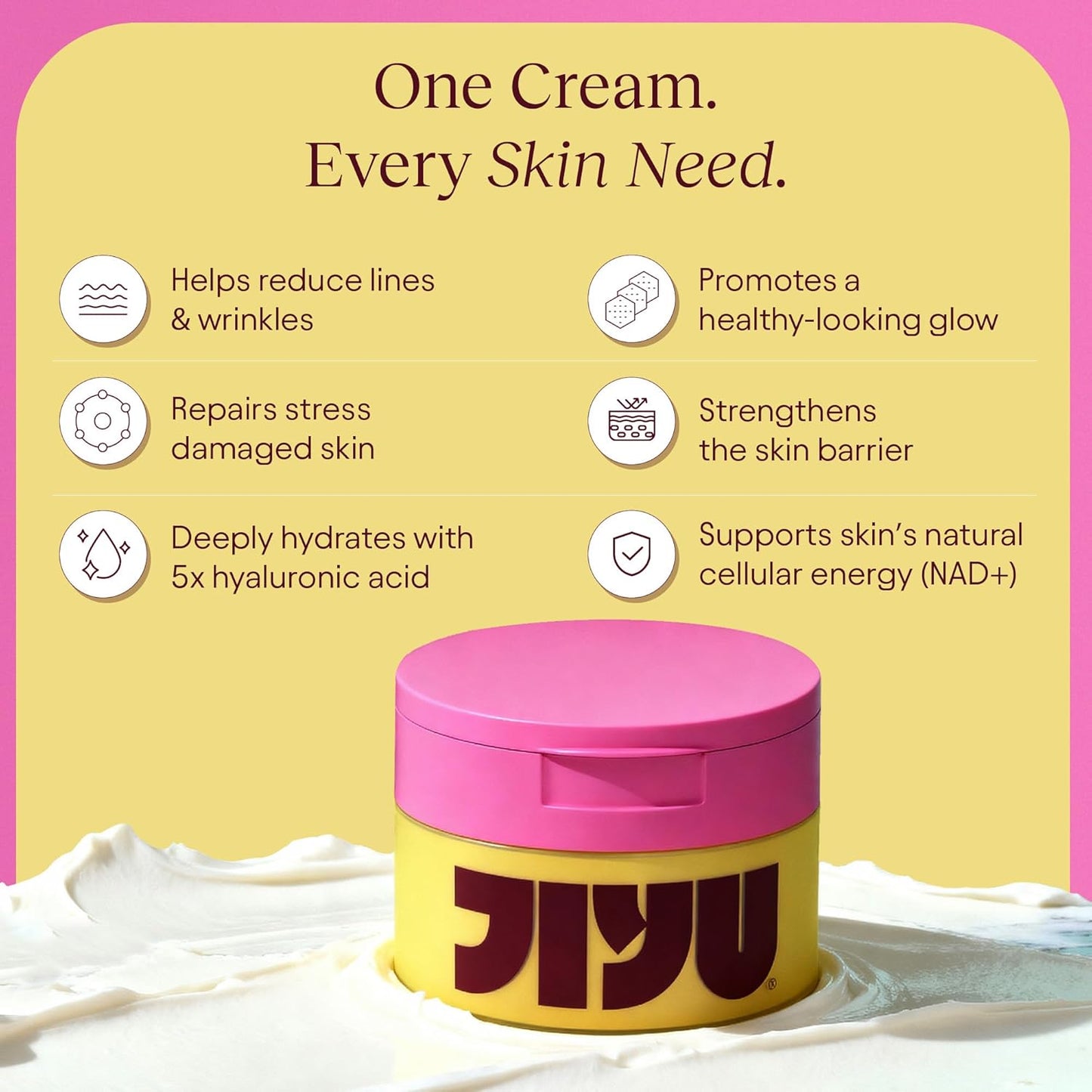 NAD+ Hydrating Face Moisturizer - Korean Anti-Aging Cream for Radiant, Firm Skin | Deeply Hydrating & Brightening, 50 ml