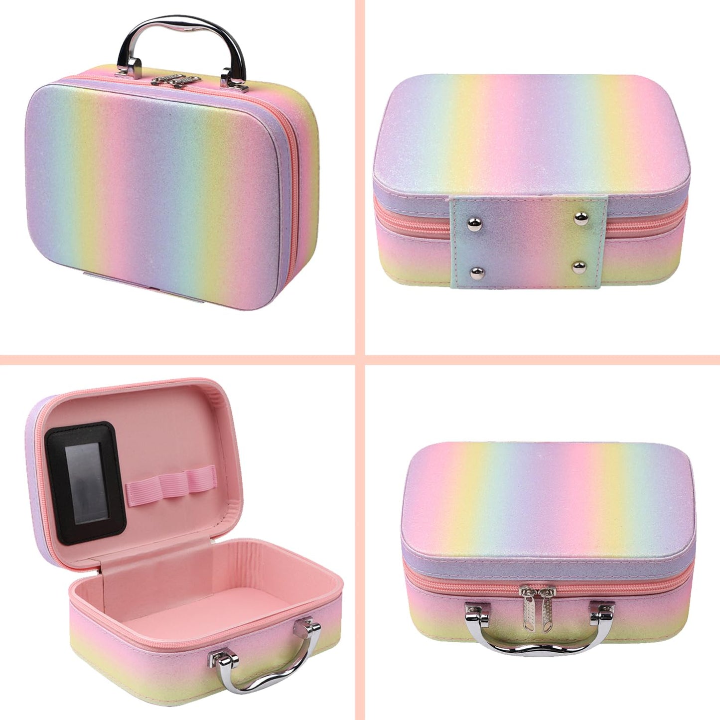 All-In-One Makeup Set for Girls | Rainbow Cosmetic Storage Case - Perfect Gift for Women