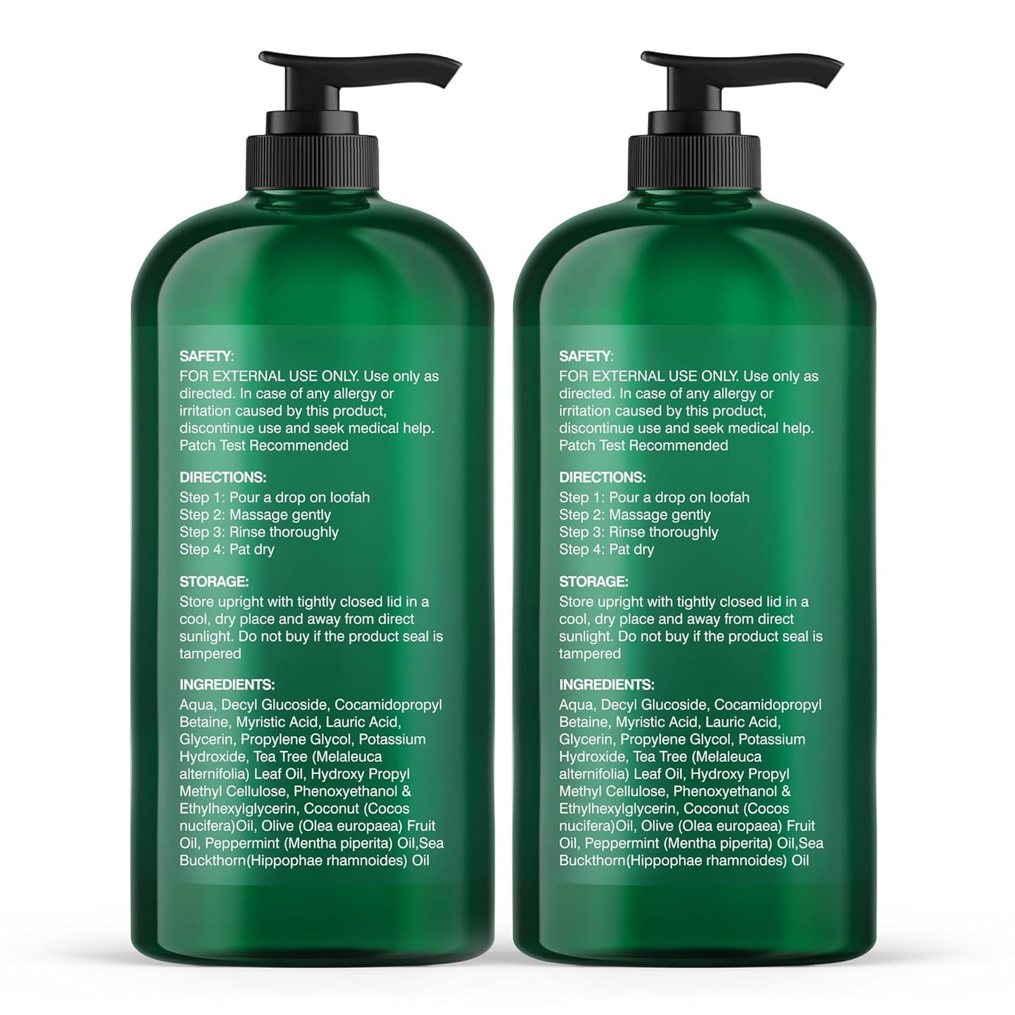 Botanic Hearth Tea Tree Body Wash 16 fl oz (2 Pack) Natural Antifungal & Odor Control Shower Gel for Acne, Athlete’s Foot, Ringworm, Jock Itch, Healthy Skin, Sulfate & Paraben Free, for Men & Women