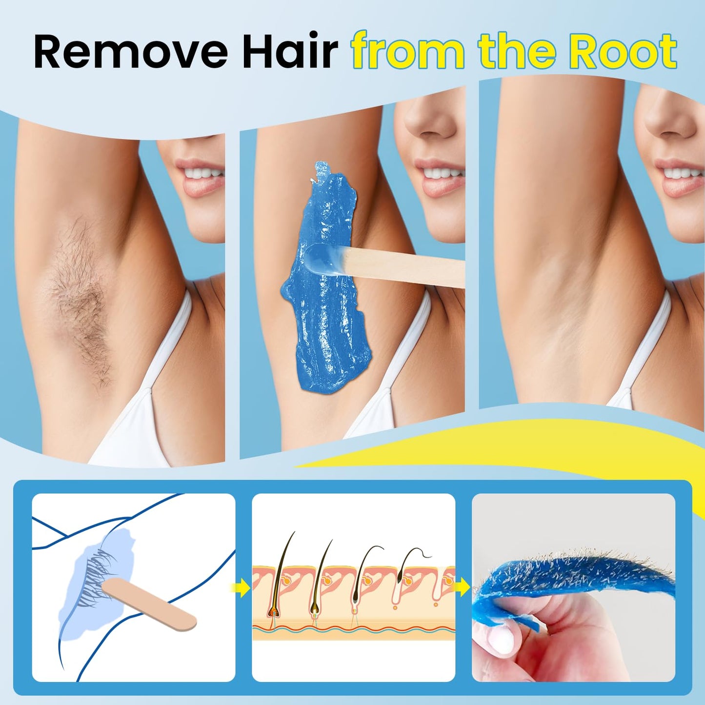 Troyber Hard Wax Beads for Coarse Hair Removal, Wax Beads (Large)