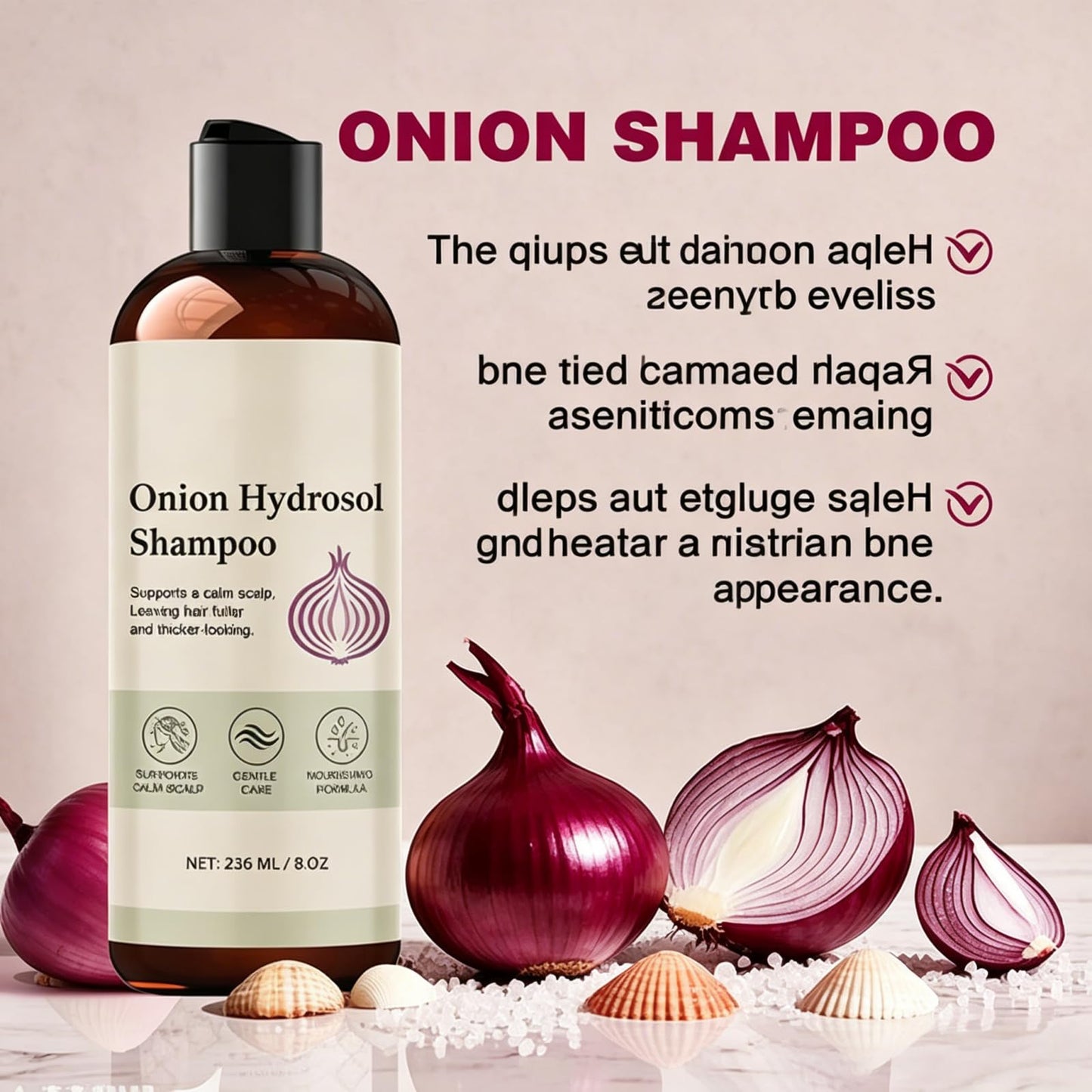 Onion Hydrosol Shampoo Duo with Rosemary & Biotin, Nourishes Hair to Be Moisturized, Stronger, Fuller and Thicker for Natural Hair Growth (1 pcs)