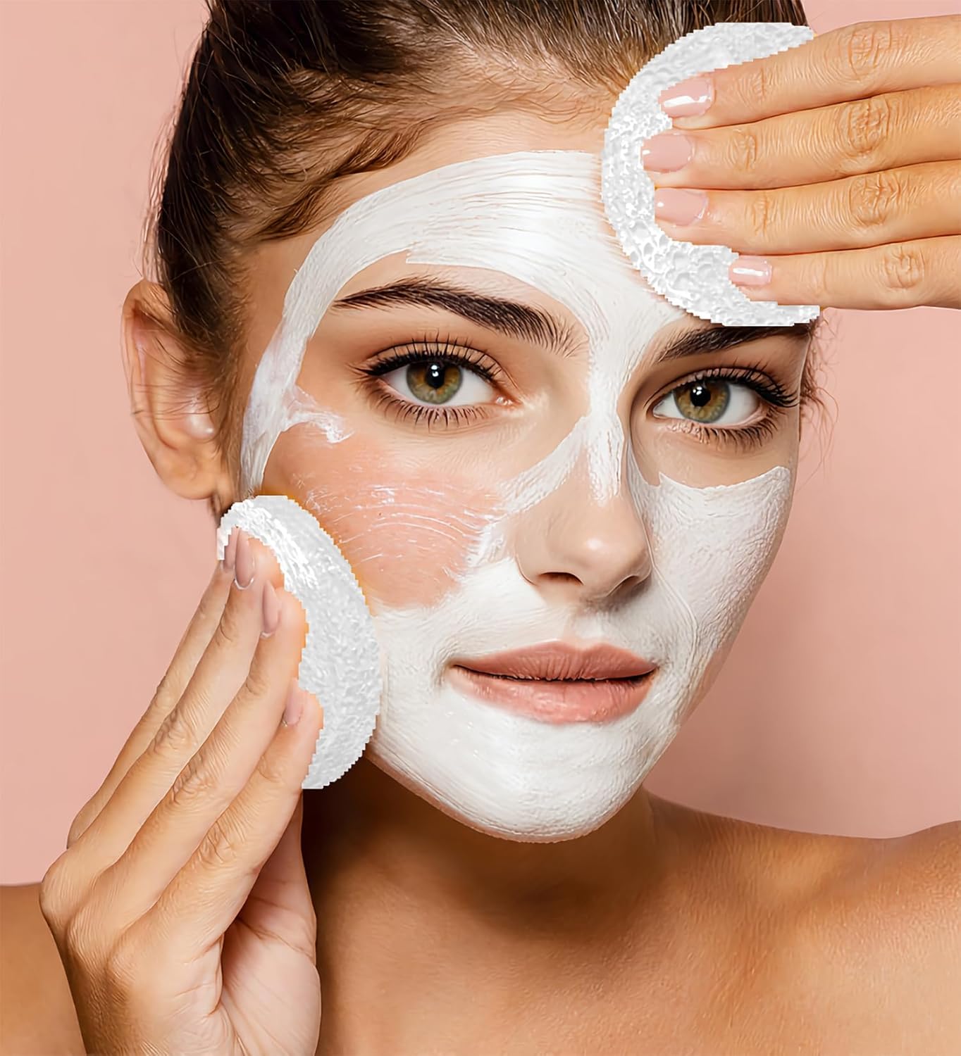Compressed Facial Sponges - 50 PCS 100% Natural Cellulose for Estheticians | Face Cleansing, Exfoliating, Makeup Removal