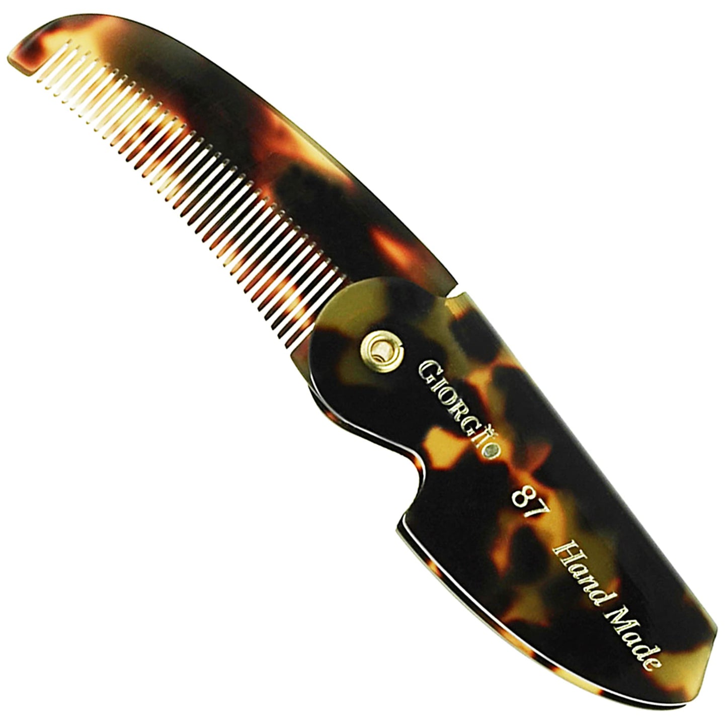 Giorgio G87 Fine Tooth Comb works as a Mustache and Beard Comb for Men - Add to any comb set, Handmade, Saw-cut, Hand Polished Pocket Styling Combs for Everyday Grooming and Hair Care Tokyo (4.5")