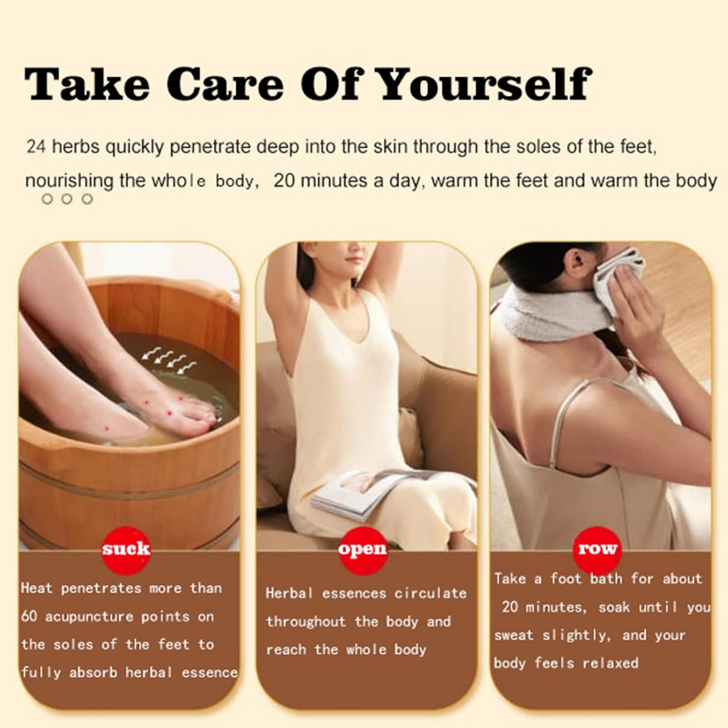 Herbal Foot Soak Bags - Natural Ginger & Mugwort Detox | Soothes Tired Feet | 30 Pack, 32 Ounce